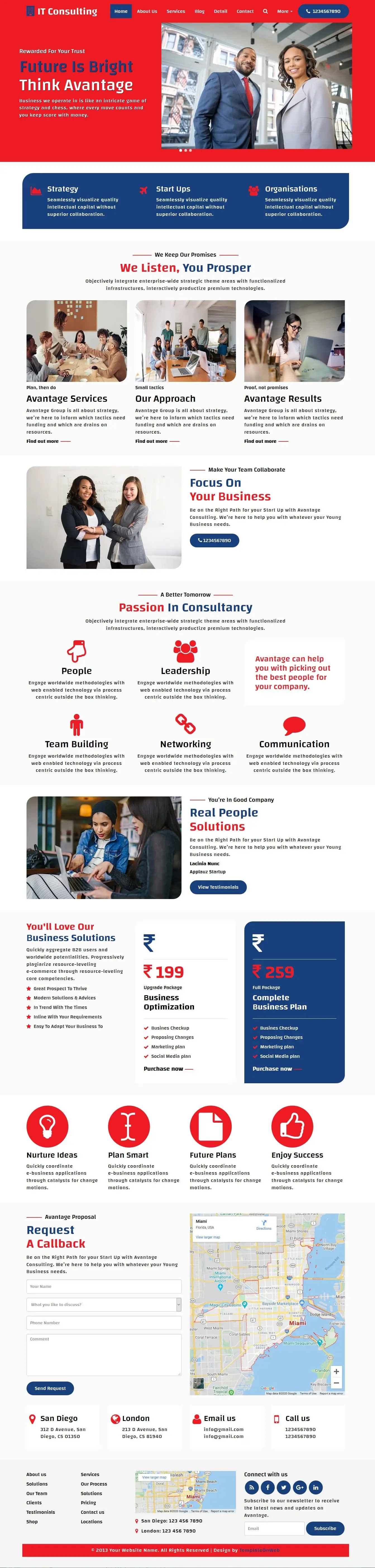 Information technology template home page