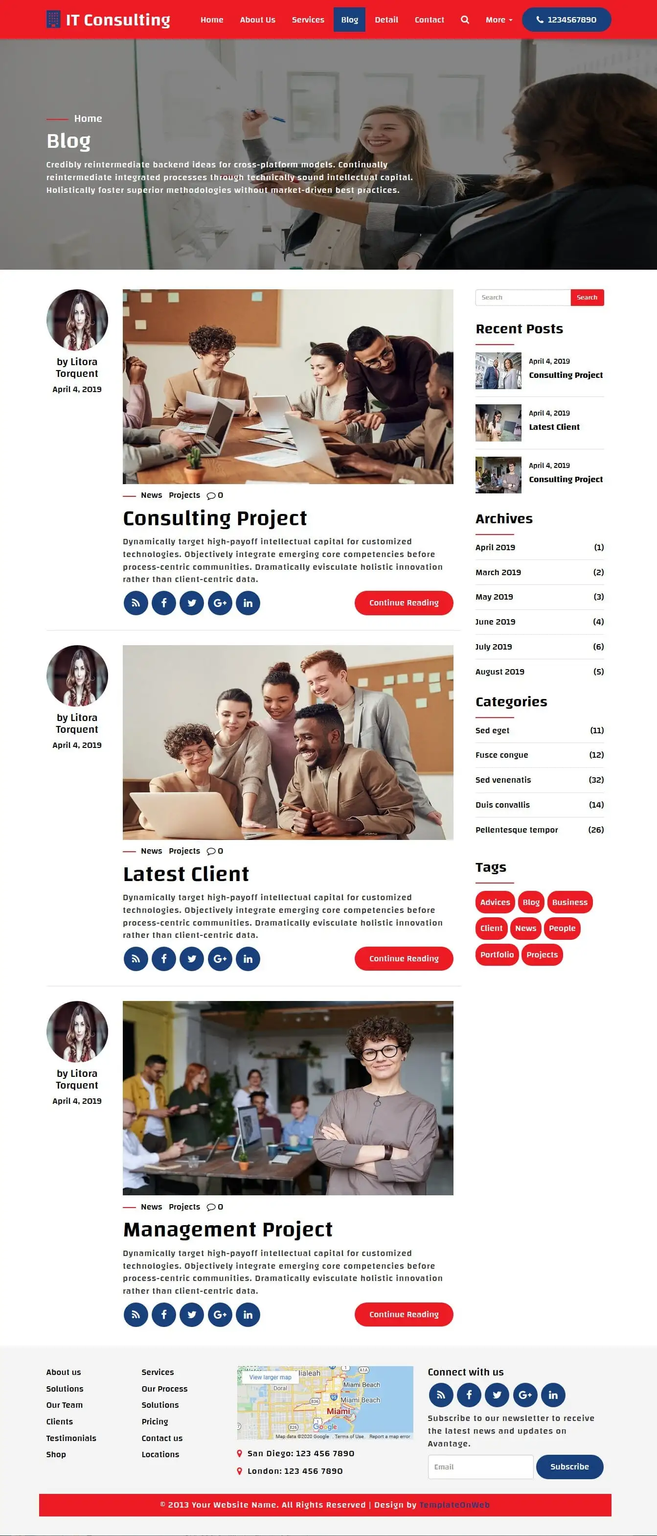 IT template responsive blog page