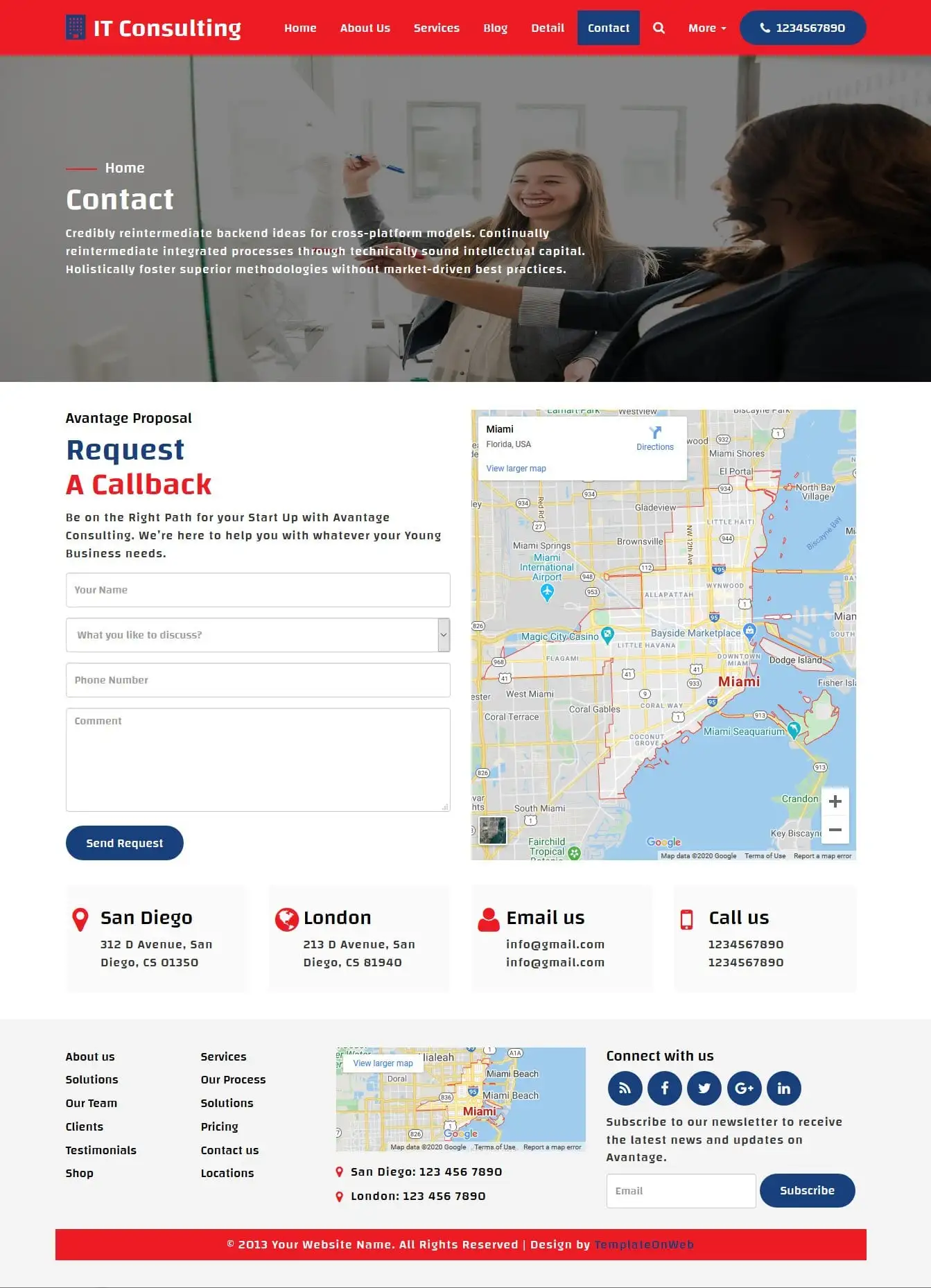 Software business bootstrap contact page