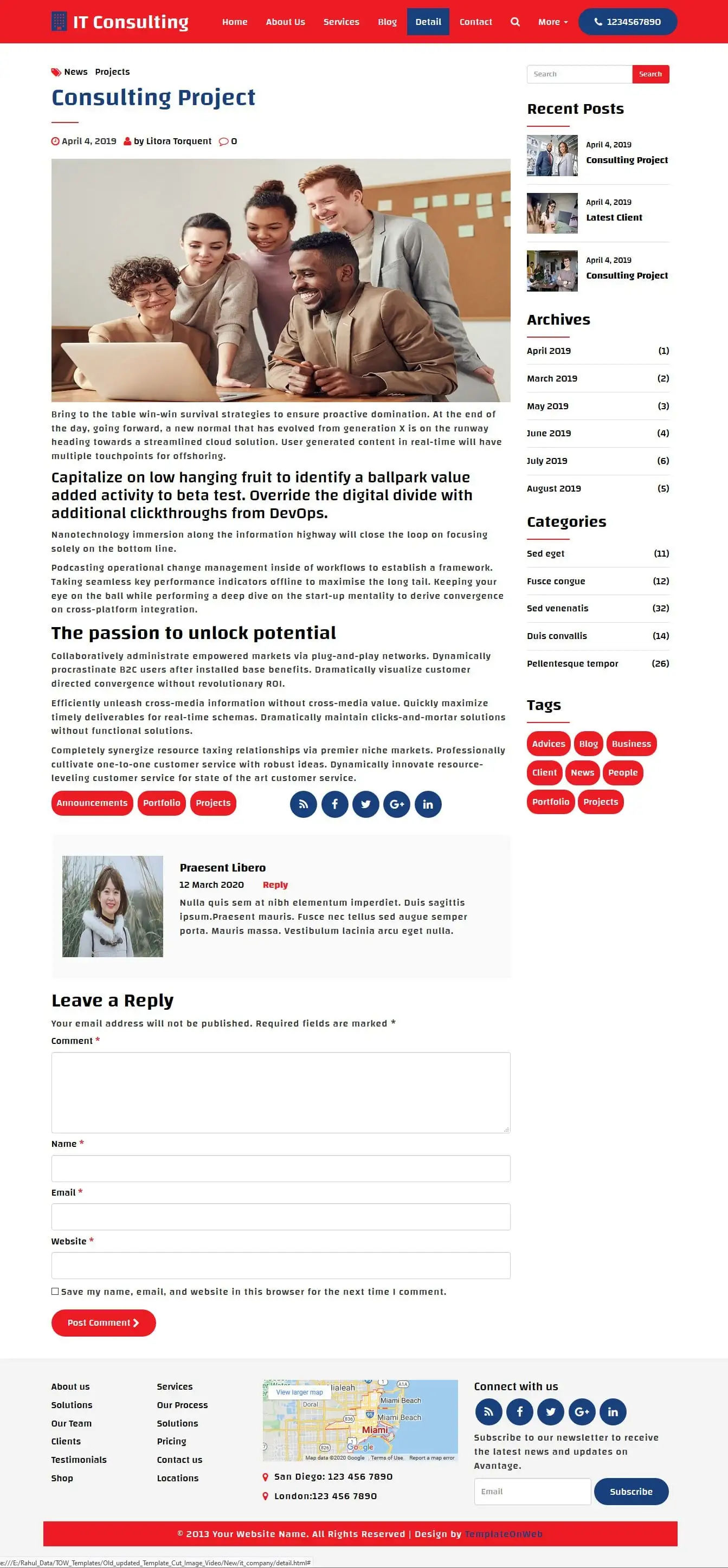 Software company blog detail html design