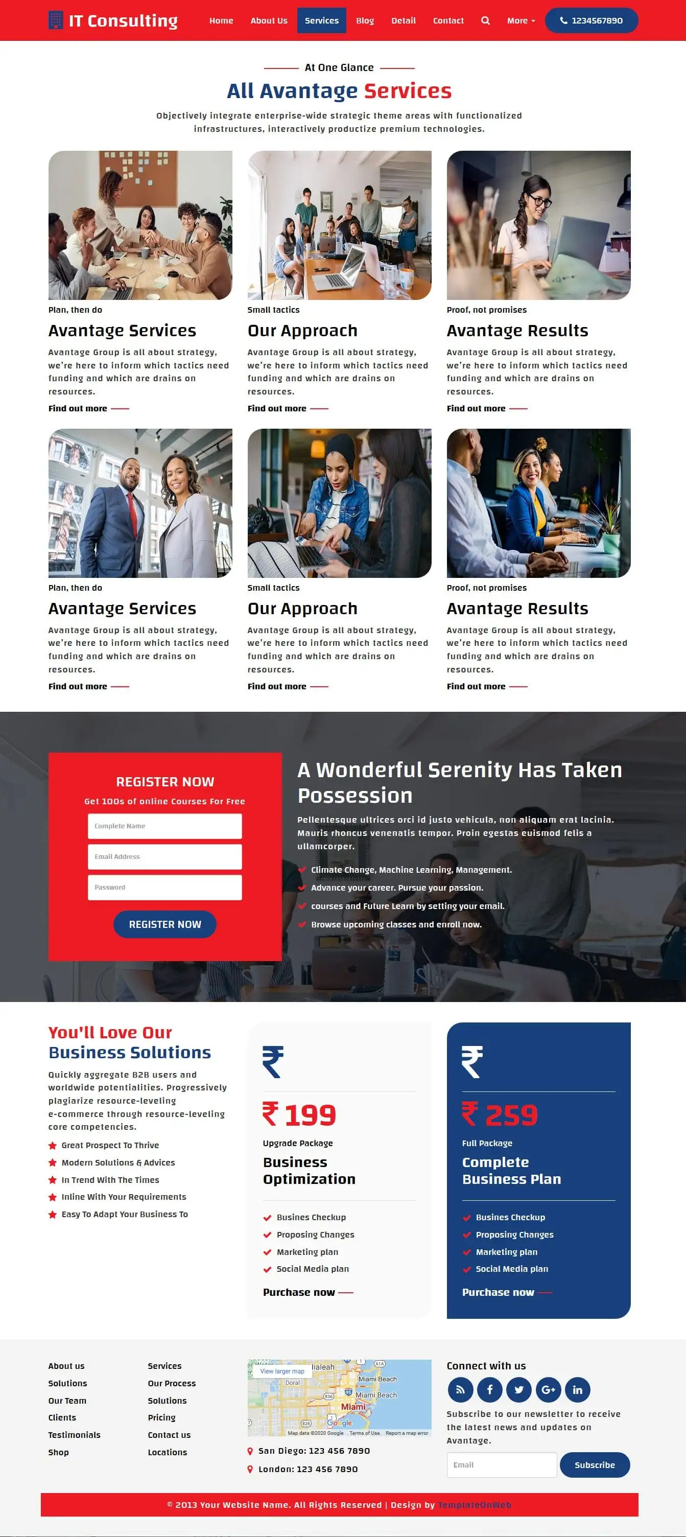 Web development company services page