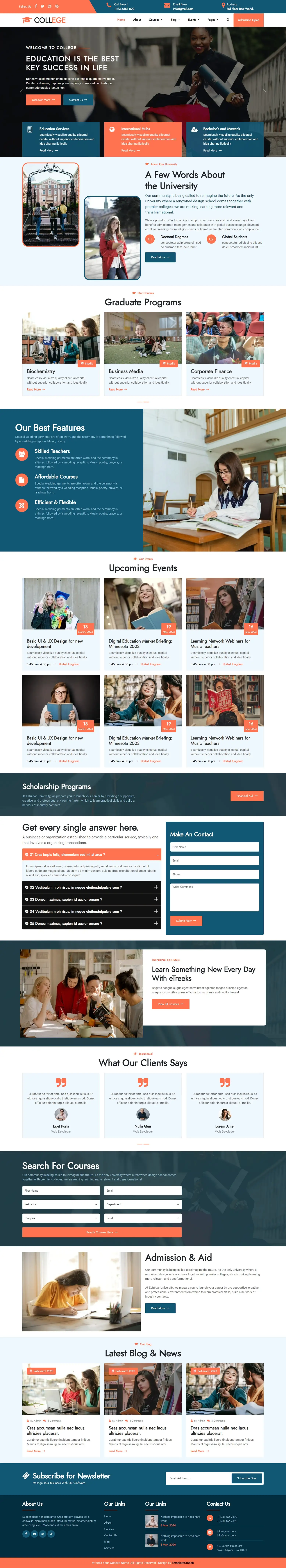 College html template home page