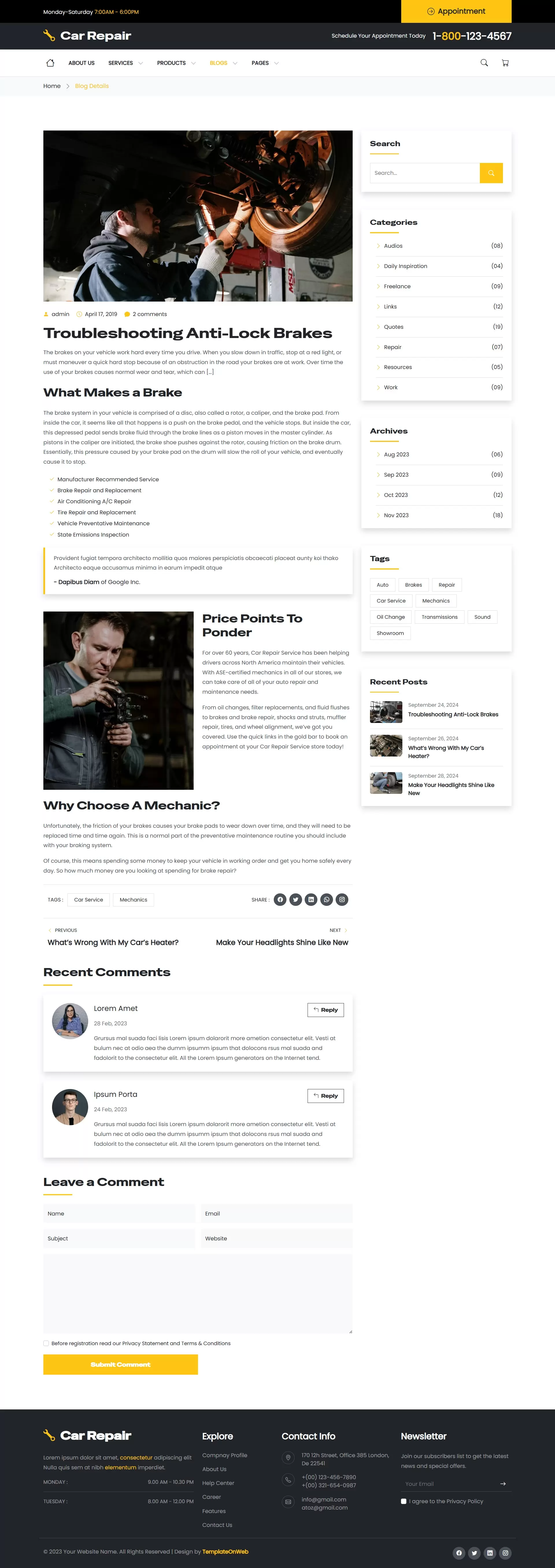 Testimonials Page – Client feedback and reviews