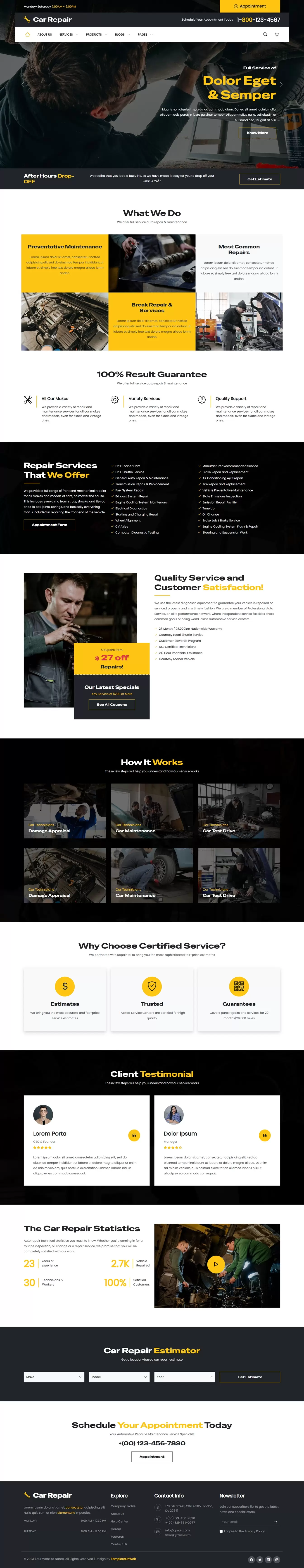 Home Page – Intro banner, key services, testimonials