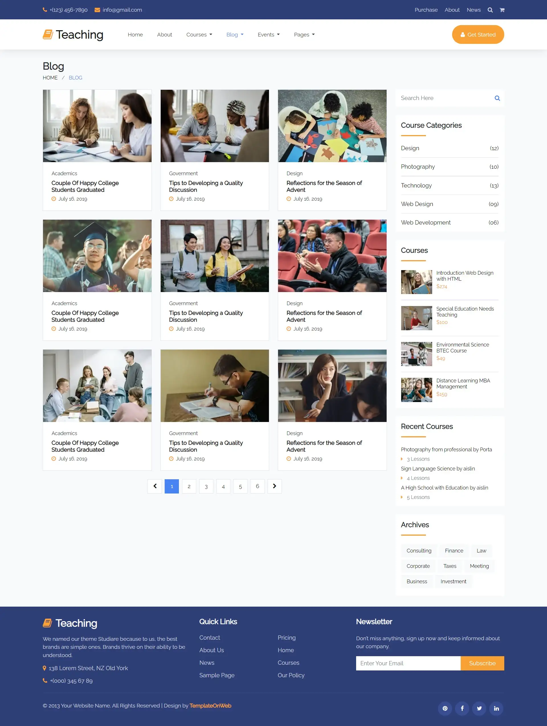 Training and guidance blogs page html