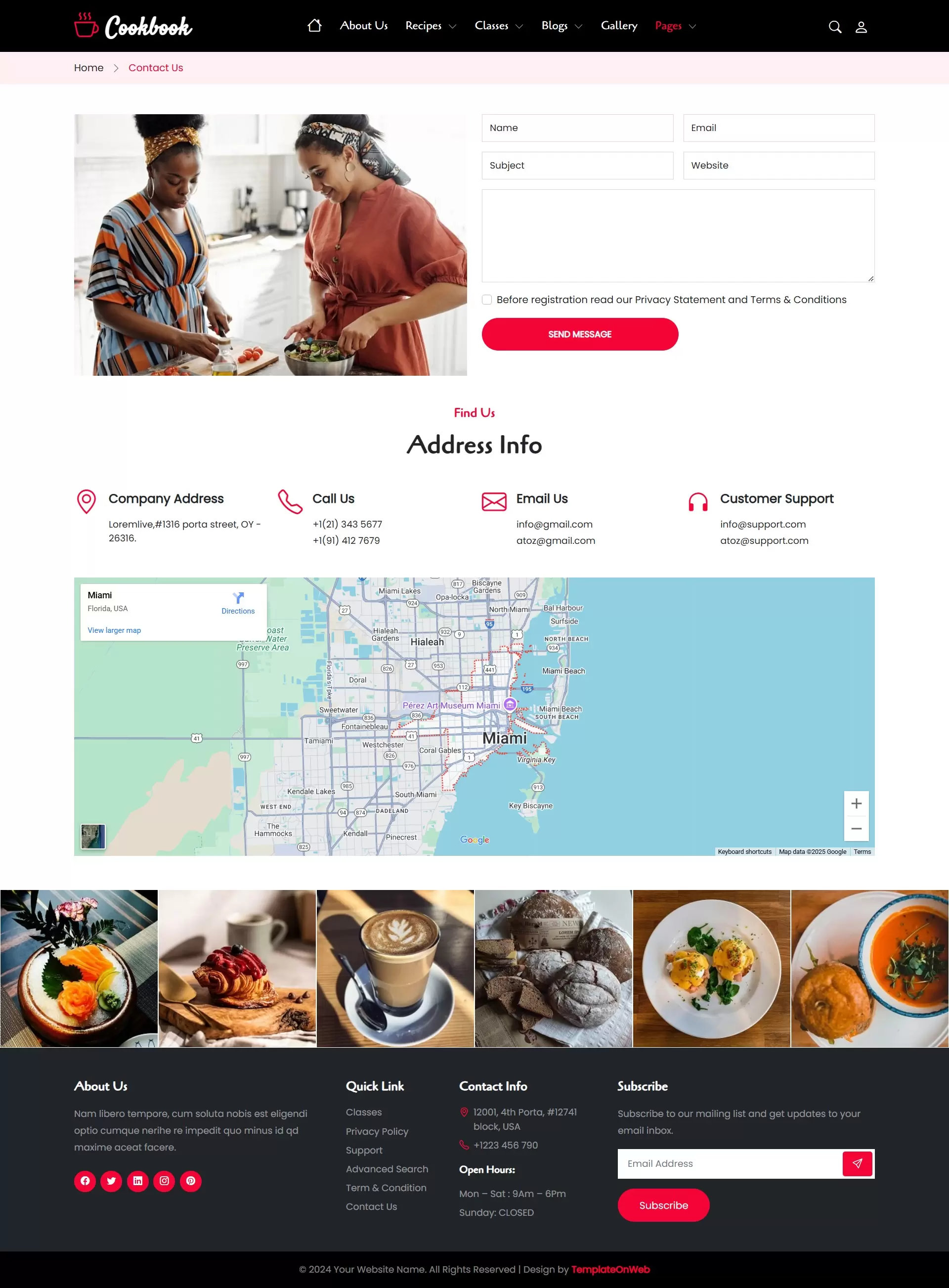 Easy way for visitors to ask questions or request private lessons