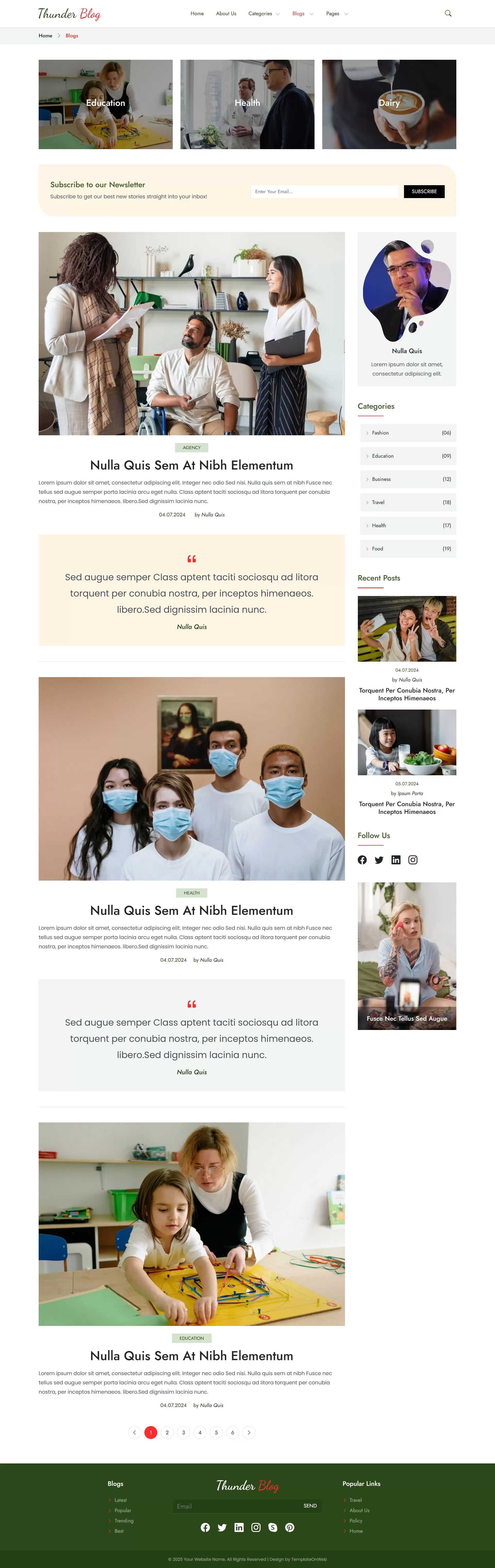 Responsive blog listing design for news and article website