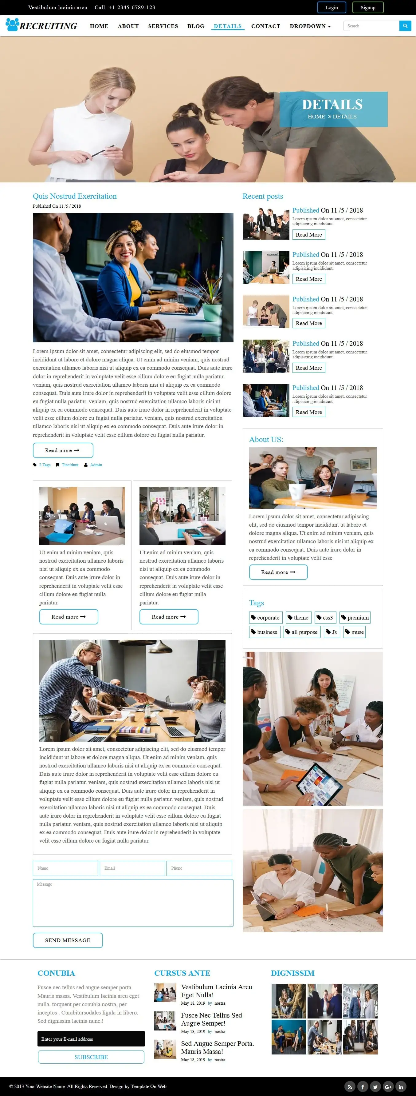 IT company business detail page design
