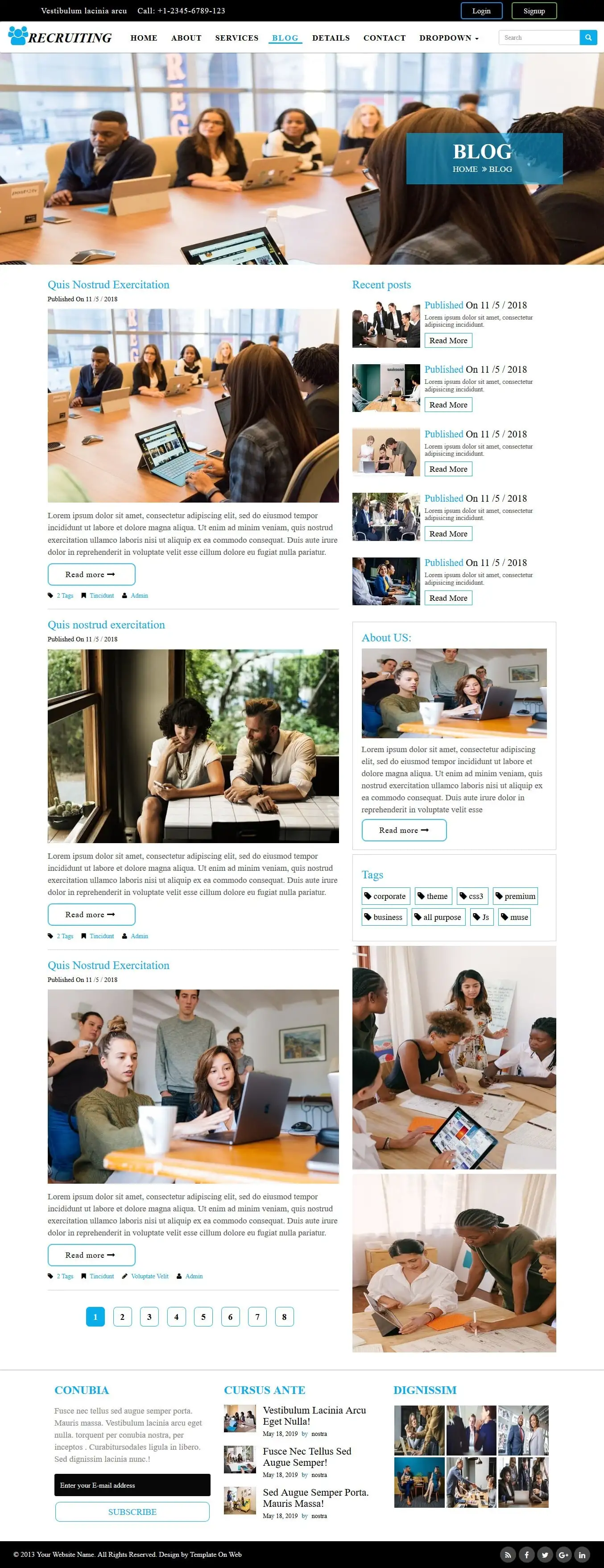 Responsive software blog page html