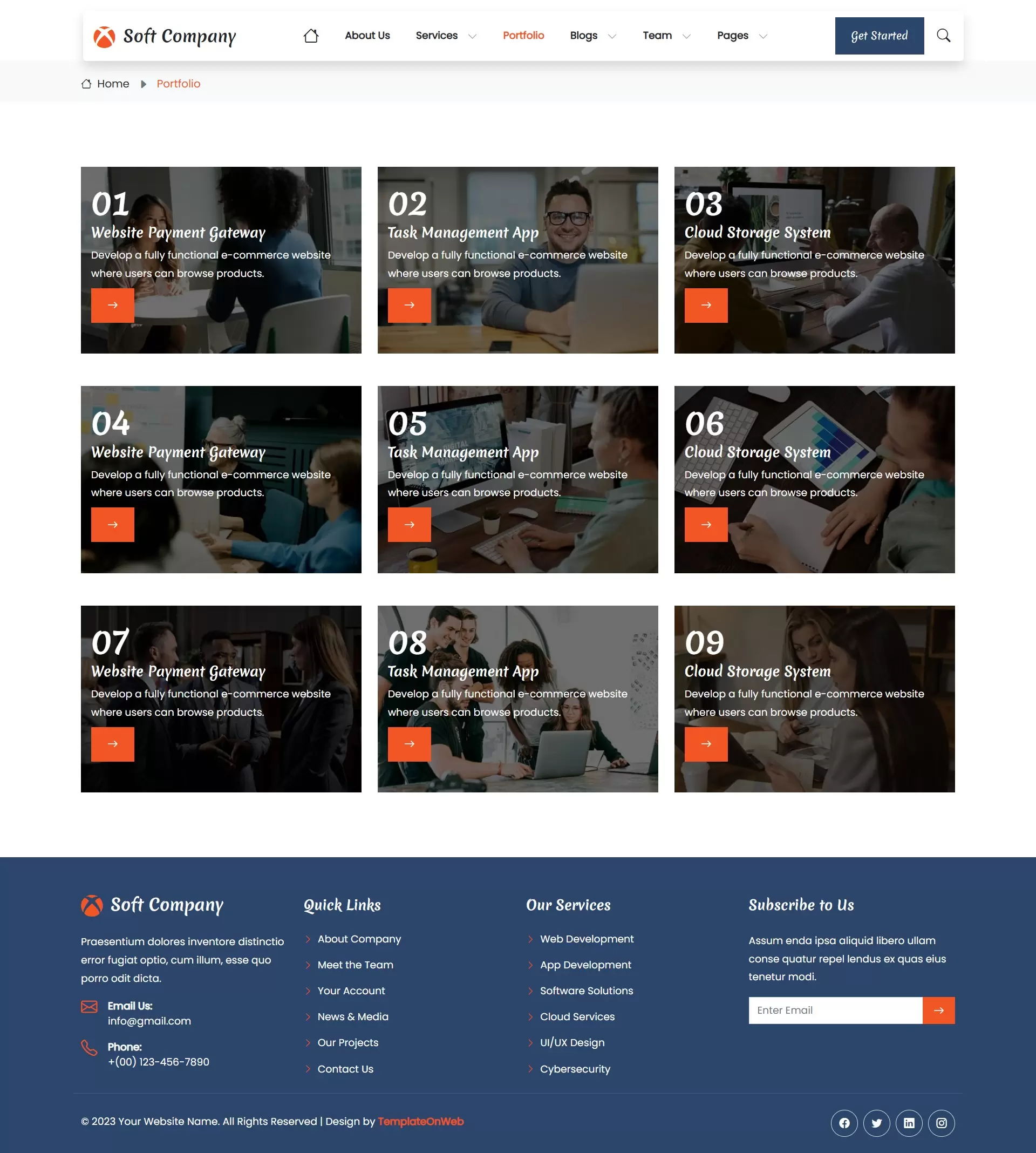 Projects, Case studies, Project outcomes, and Client feedback