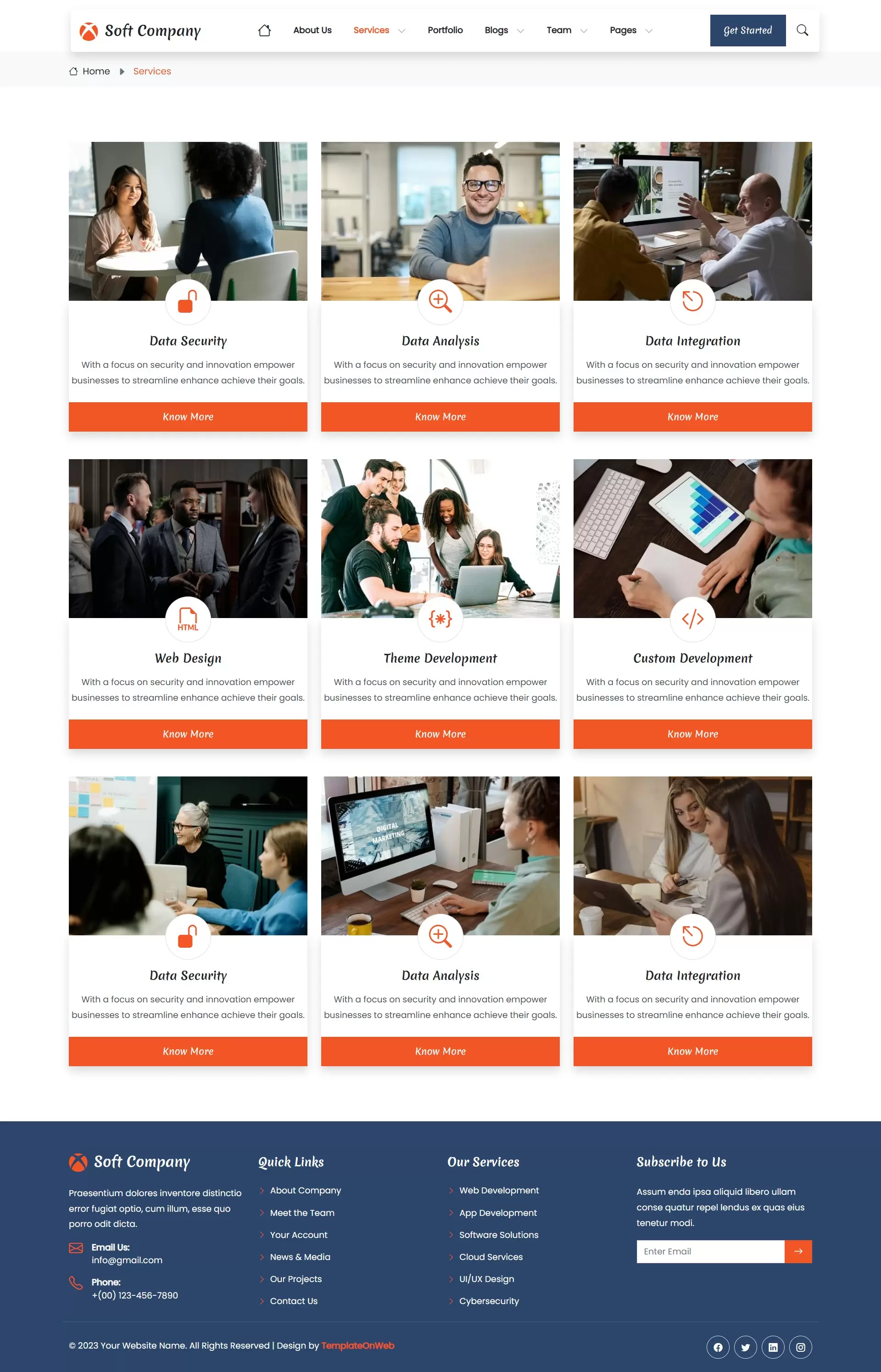 Services – Full breakdown of development services