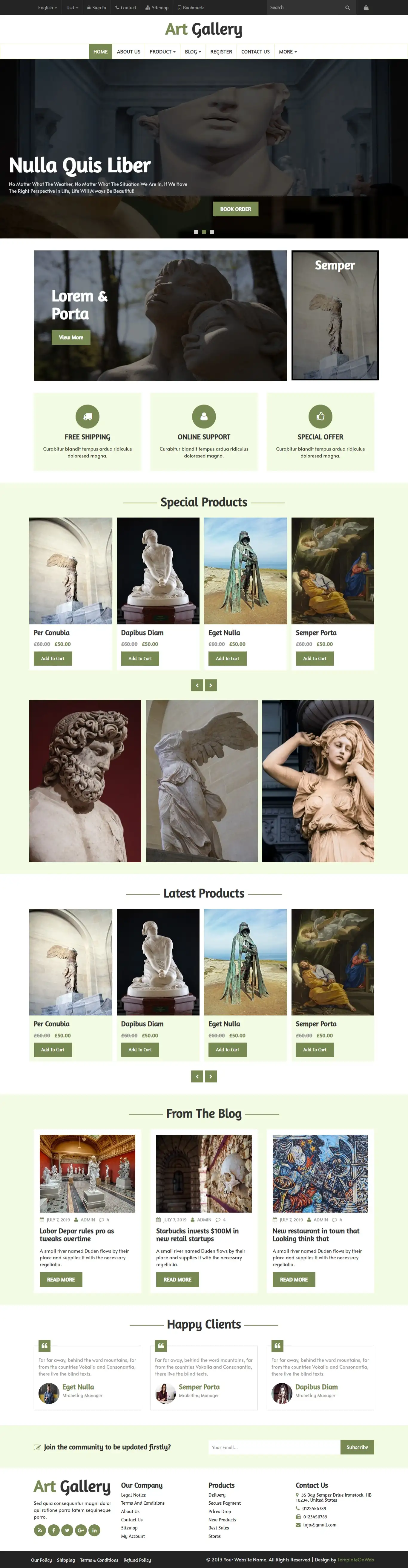 Museum website template html bootstrap