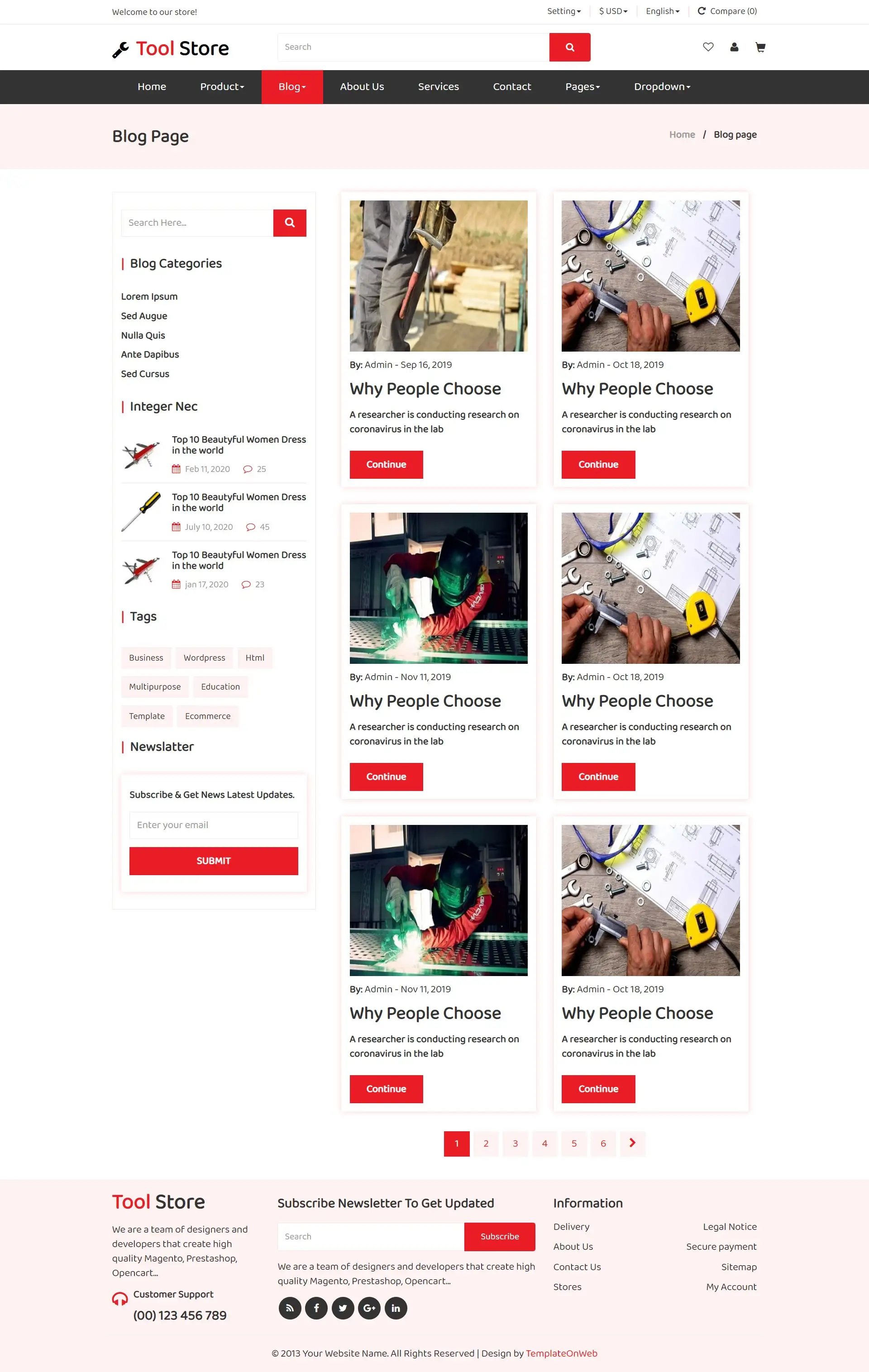 Responsive html blog page design