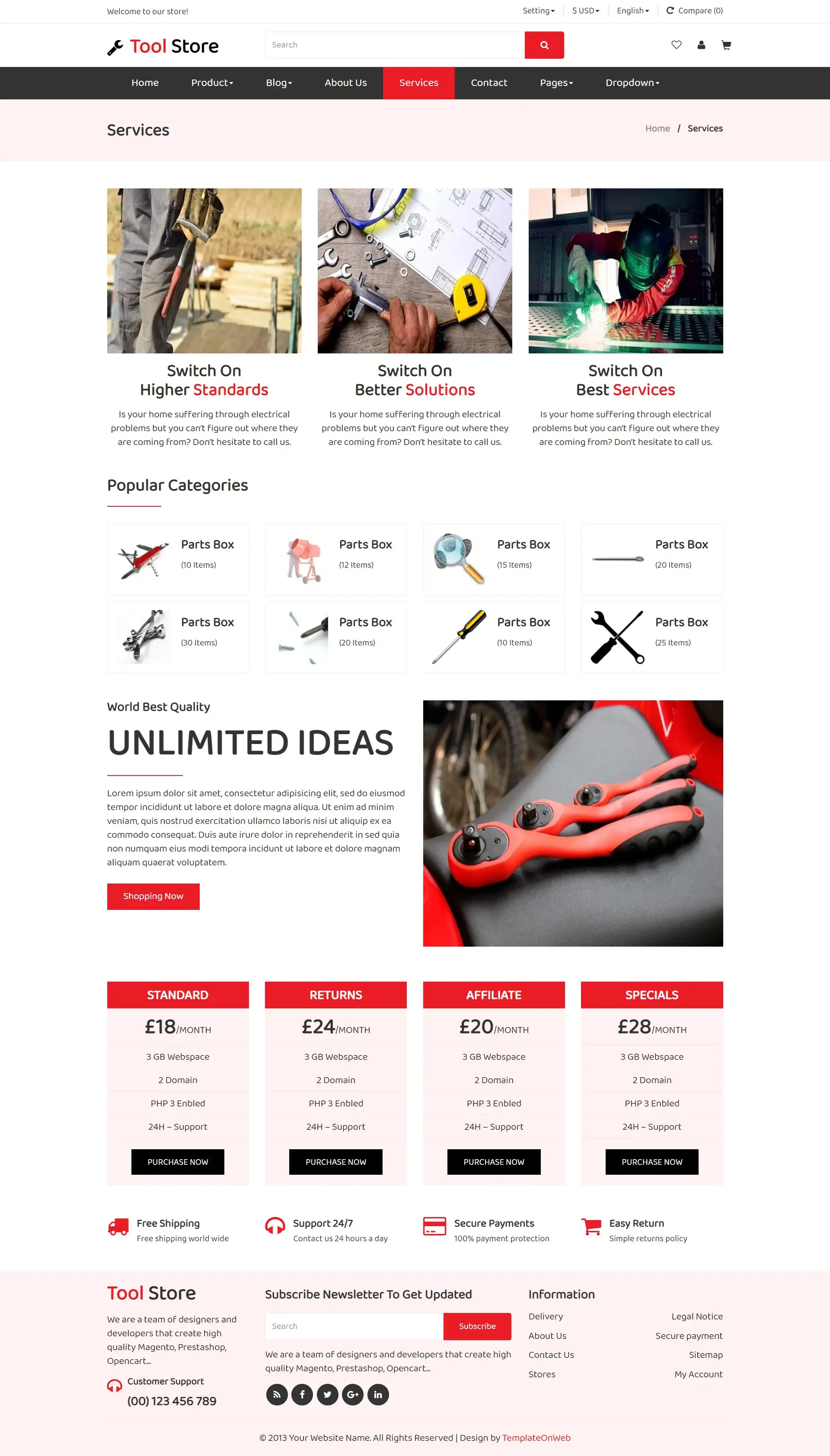 Online store services