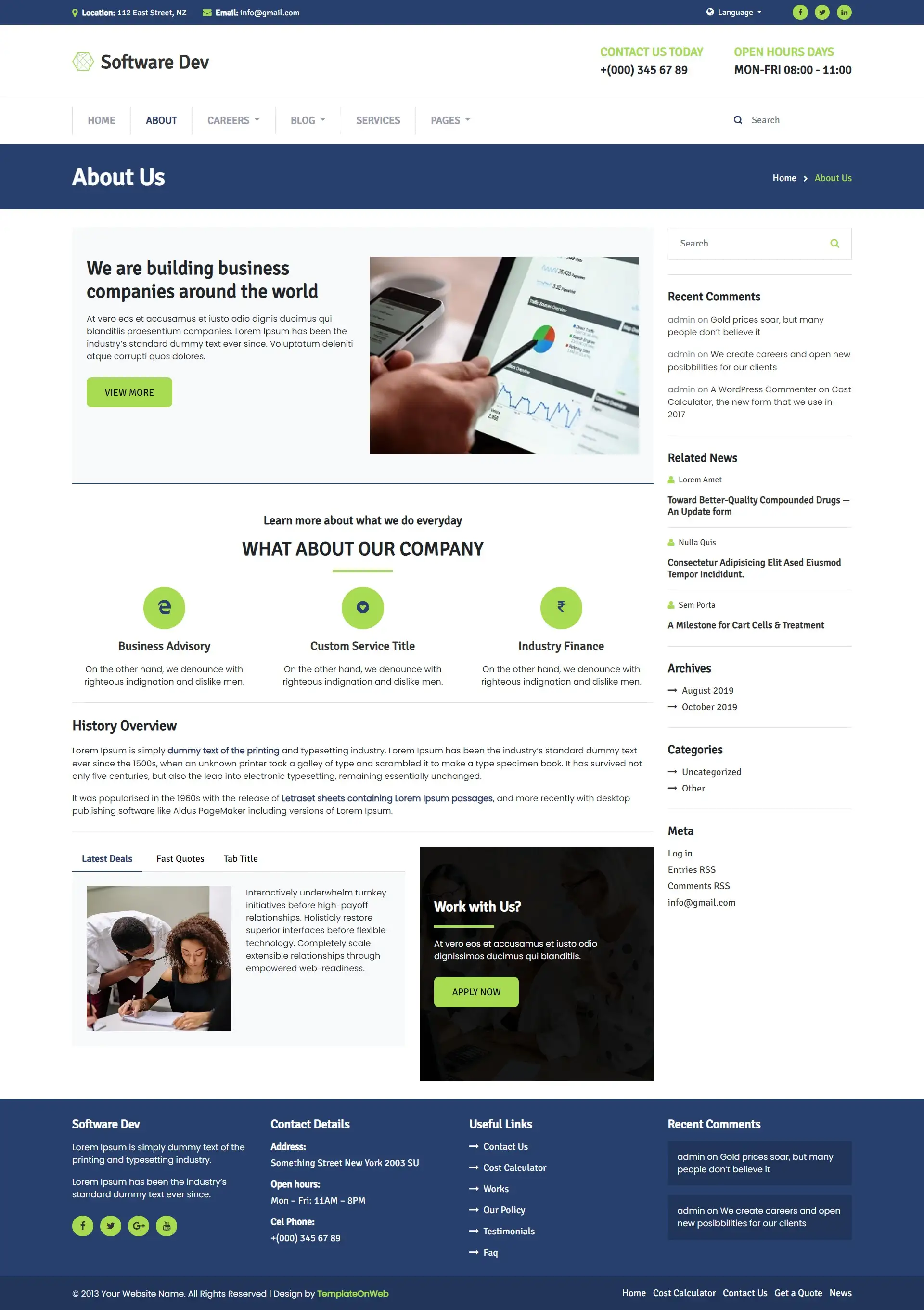 About us page for software company