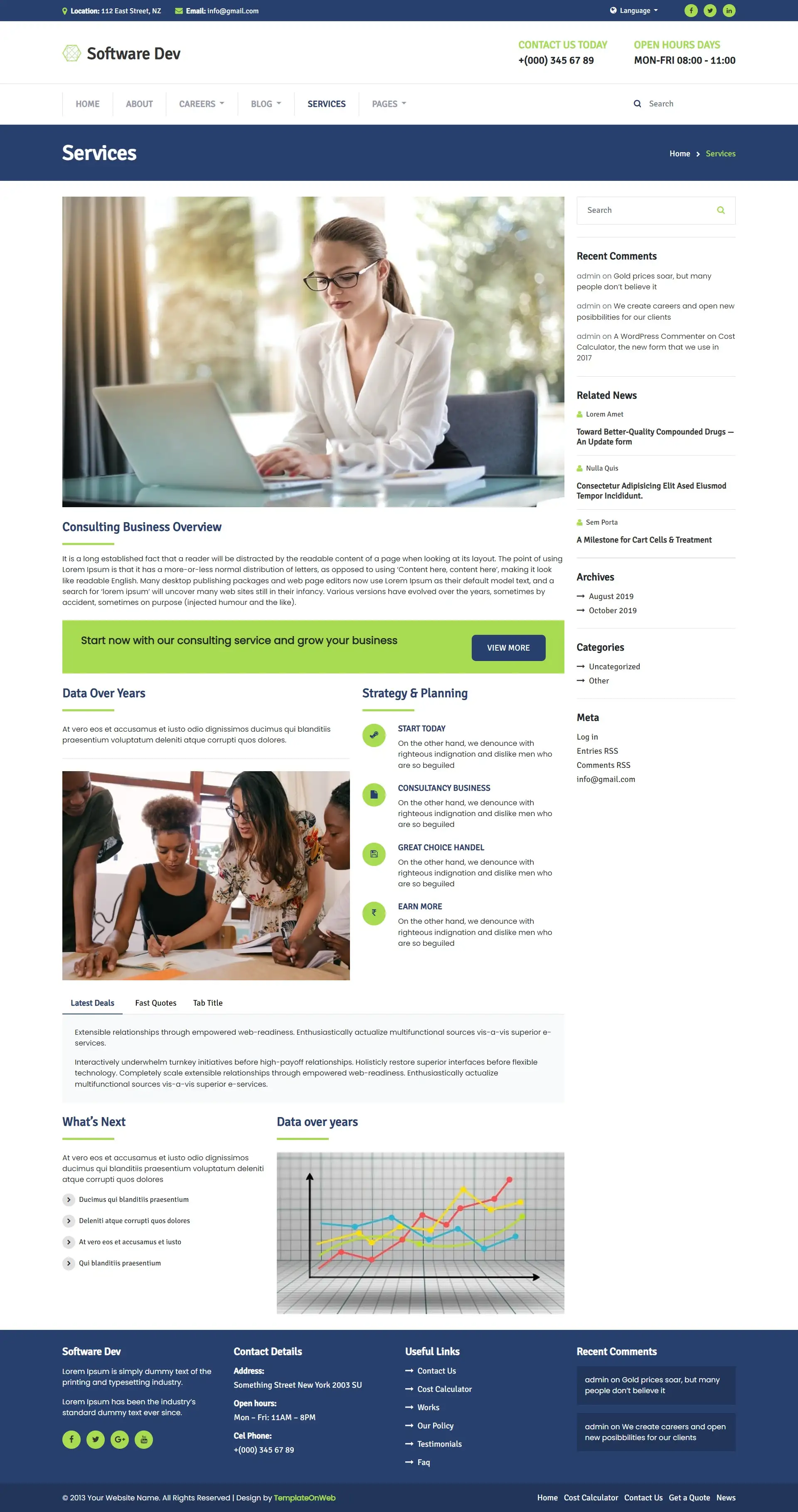 Software system design services page html