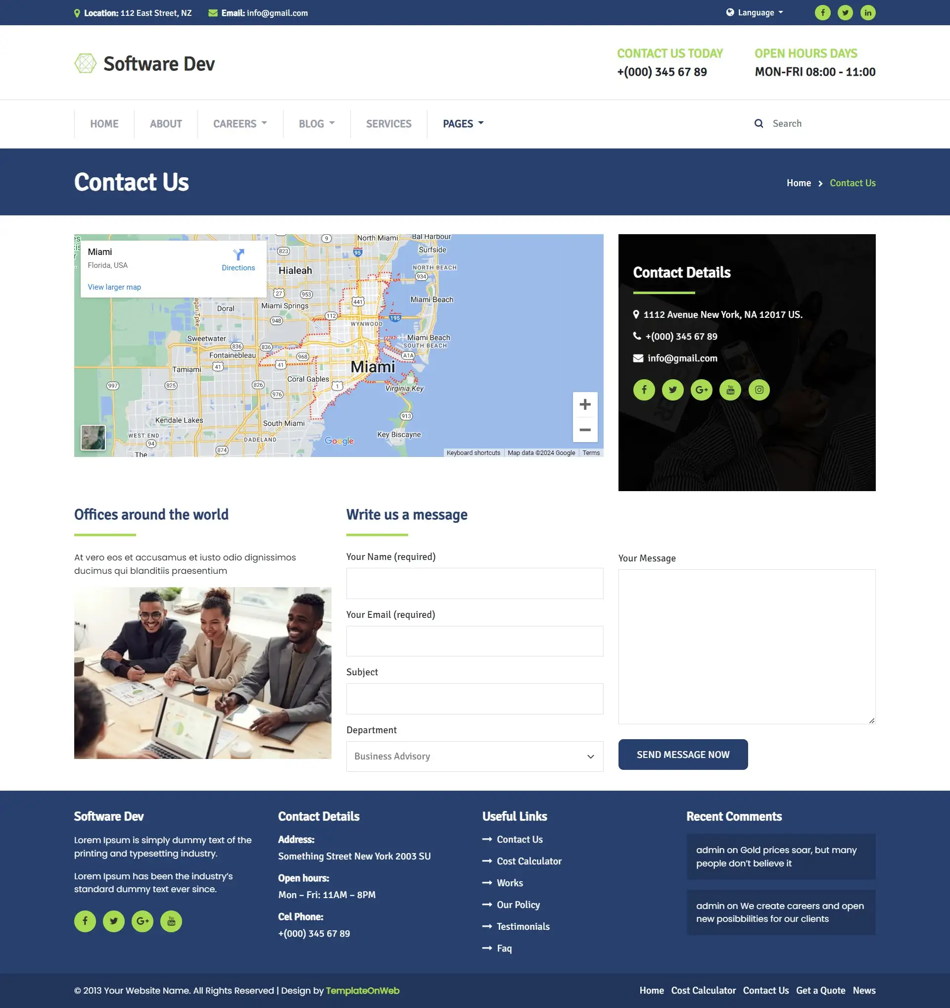 System design company contactus page