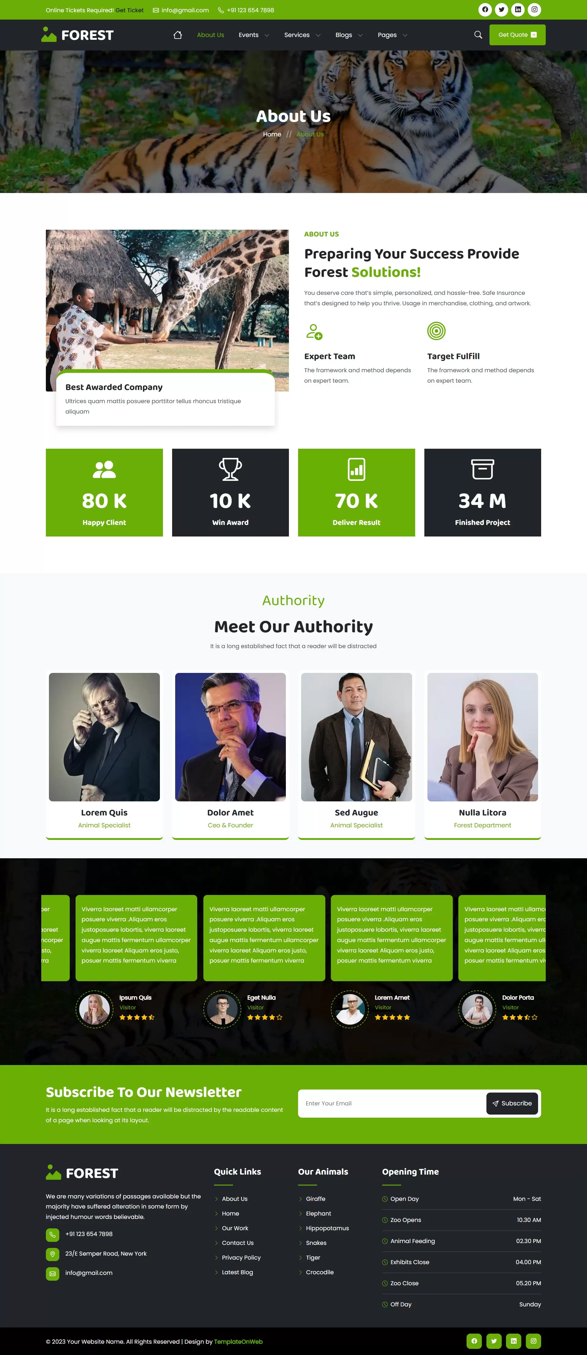 Jungle Website Template – Mobile-Friendly About Us Page