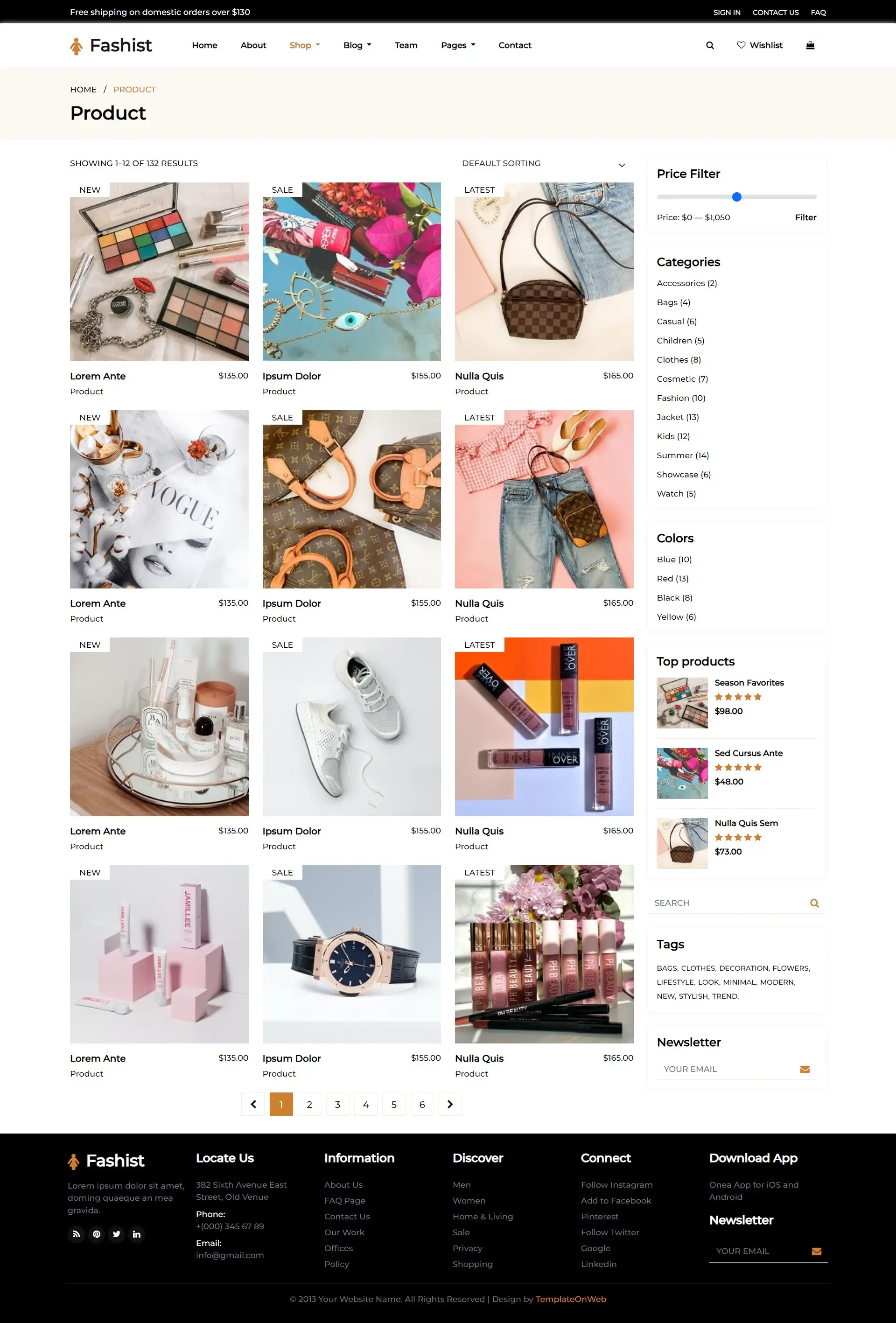 Fashion clothing product shopping cart