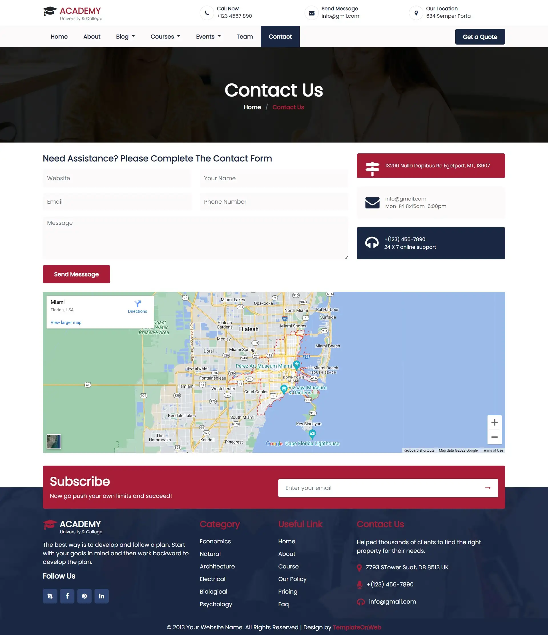 University student query form bootstrap 5