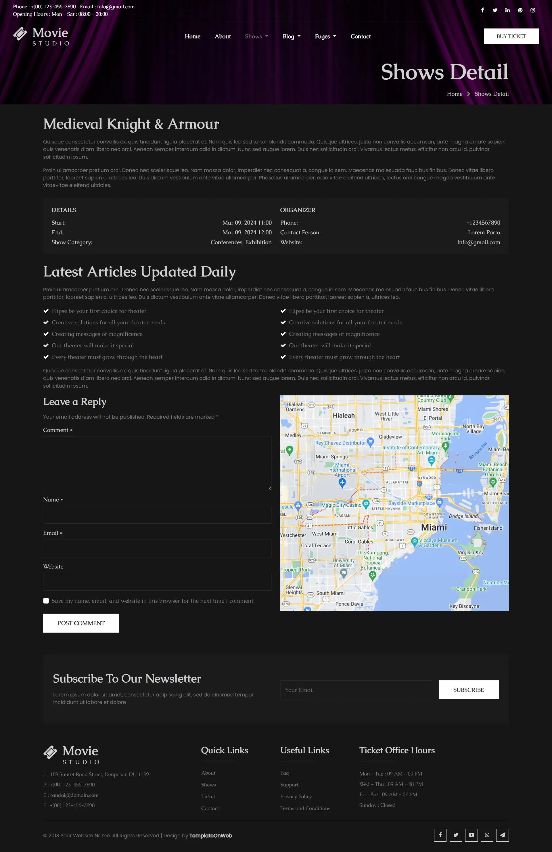 Creative studio shows details html