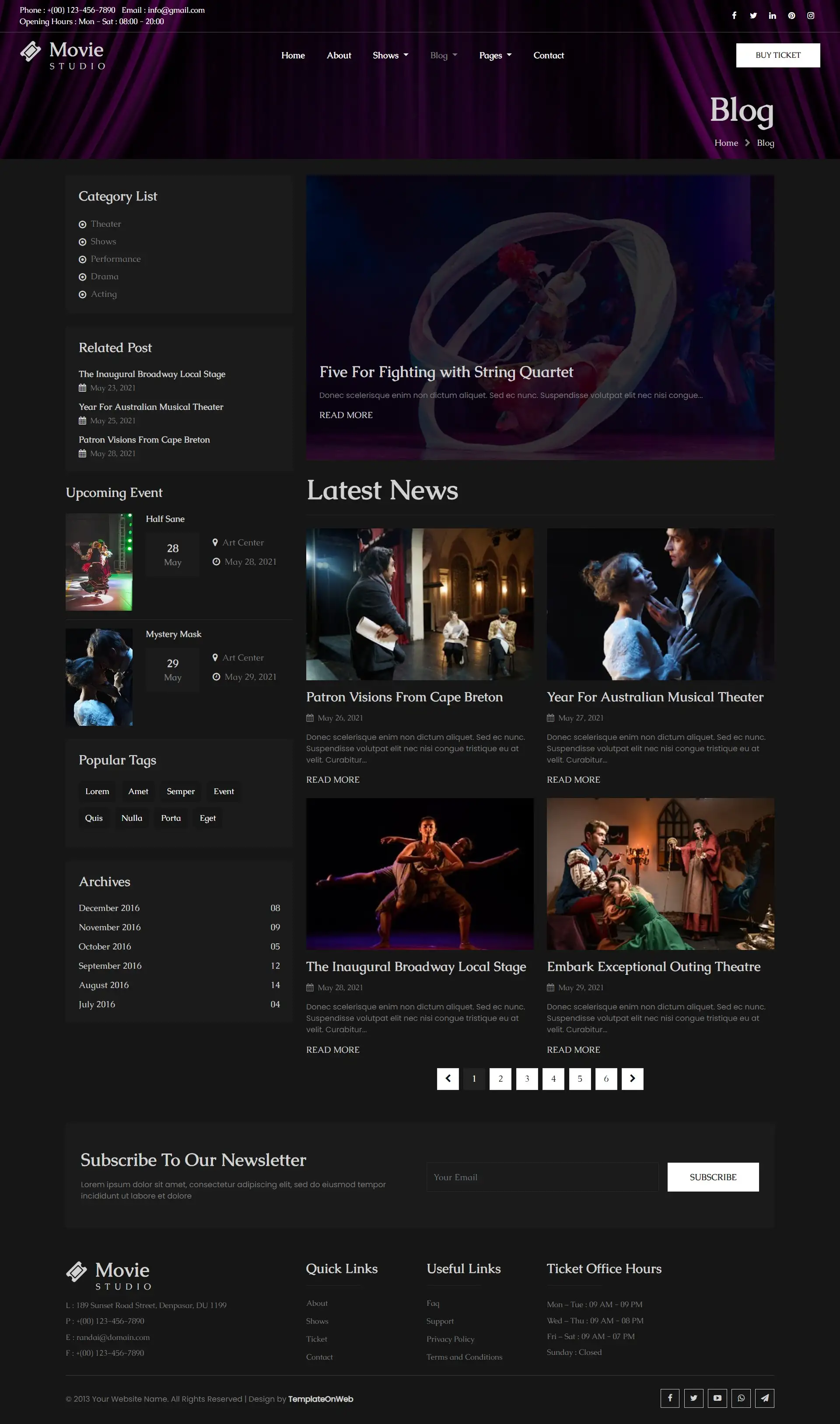 Filmmakers blogs list bootstrap5