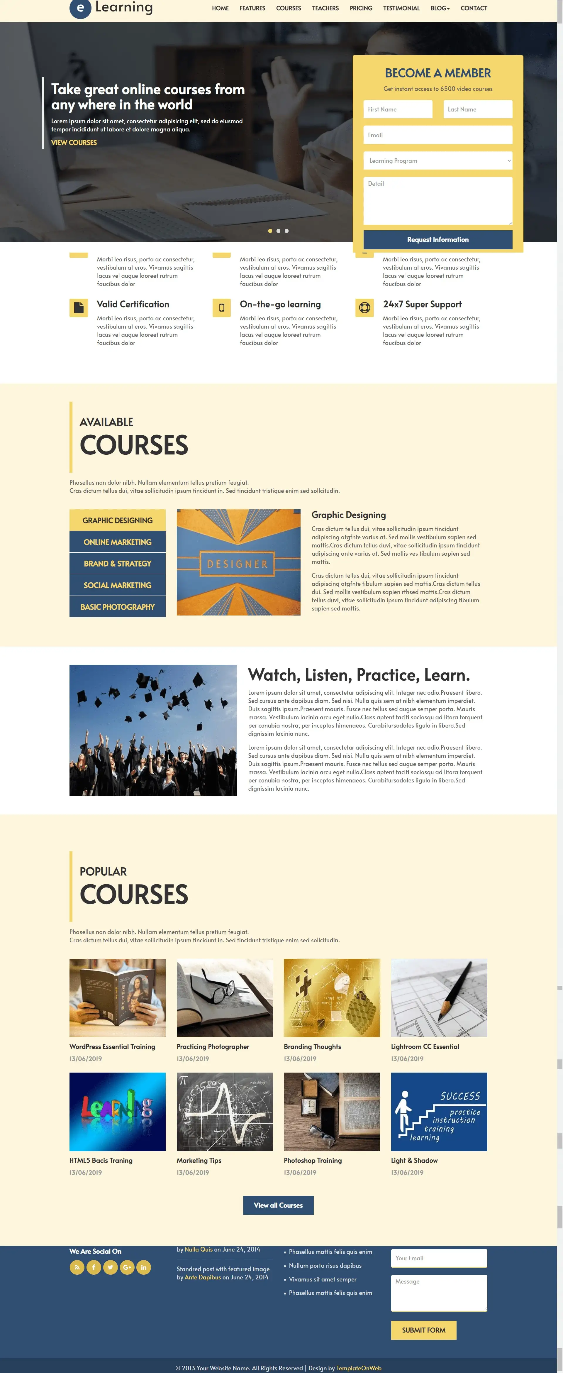 Highlight your institutions mission, courses, education blogs