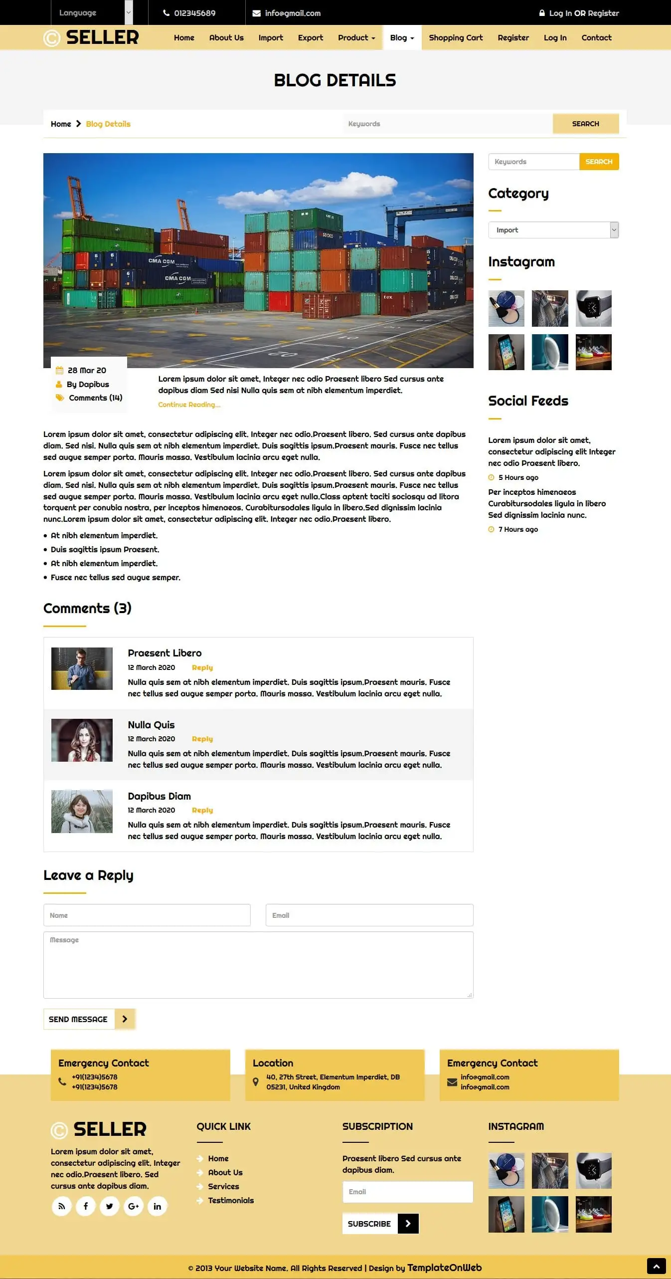 Impex blog detail page template