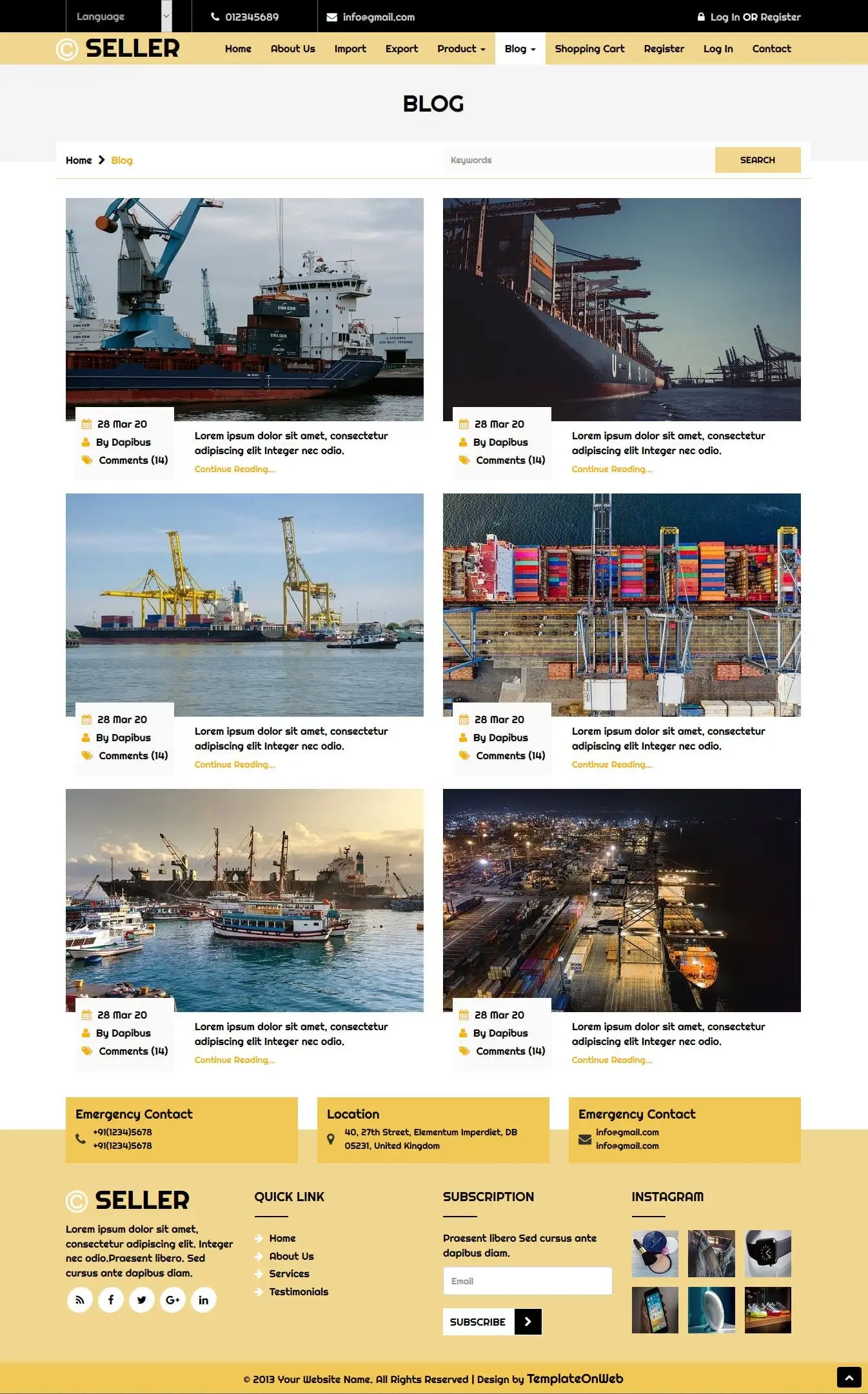 Import export blog page free downlaod