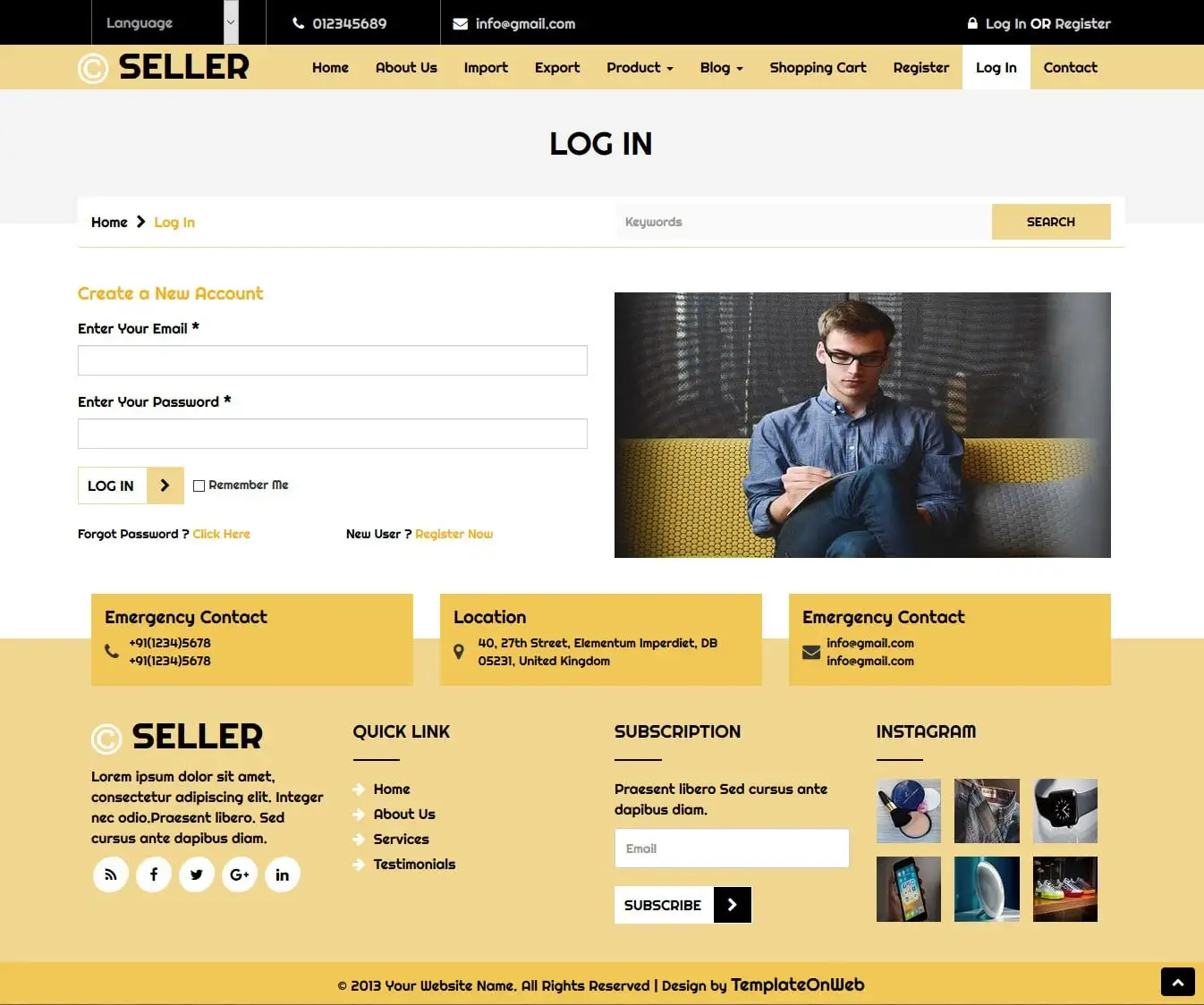 Company and user login template html