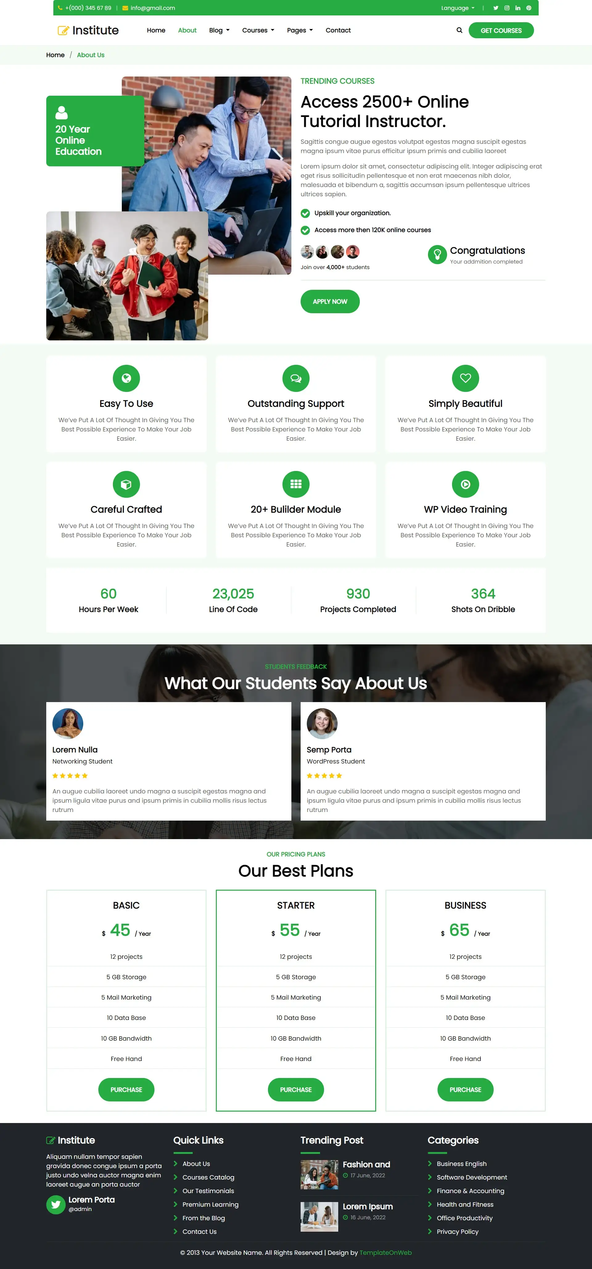 Responsive university details html