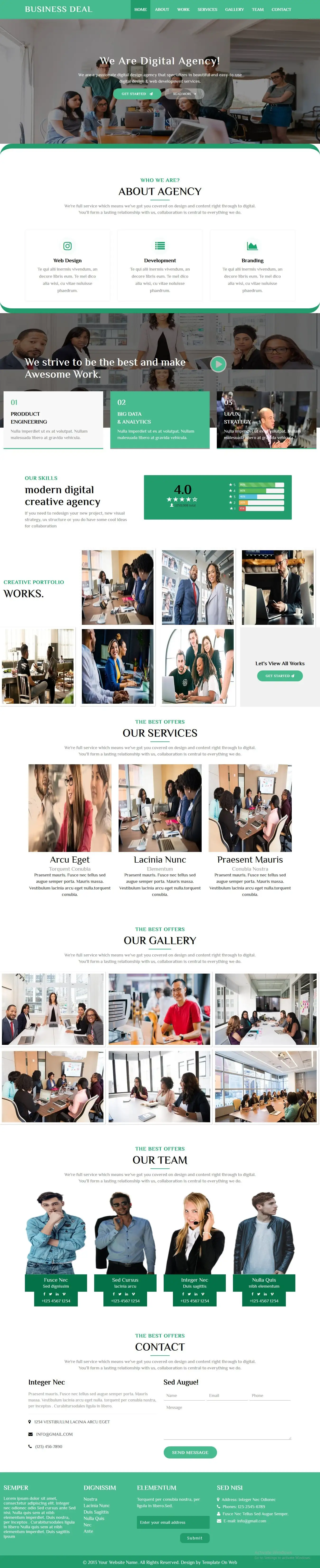 Marketing agency website template home page