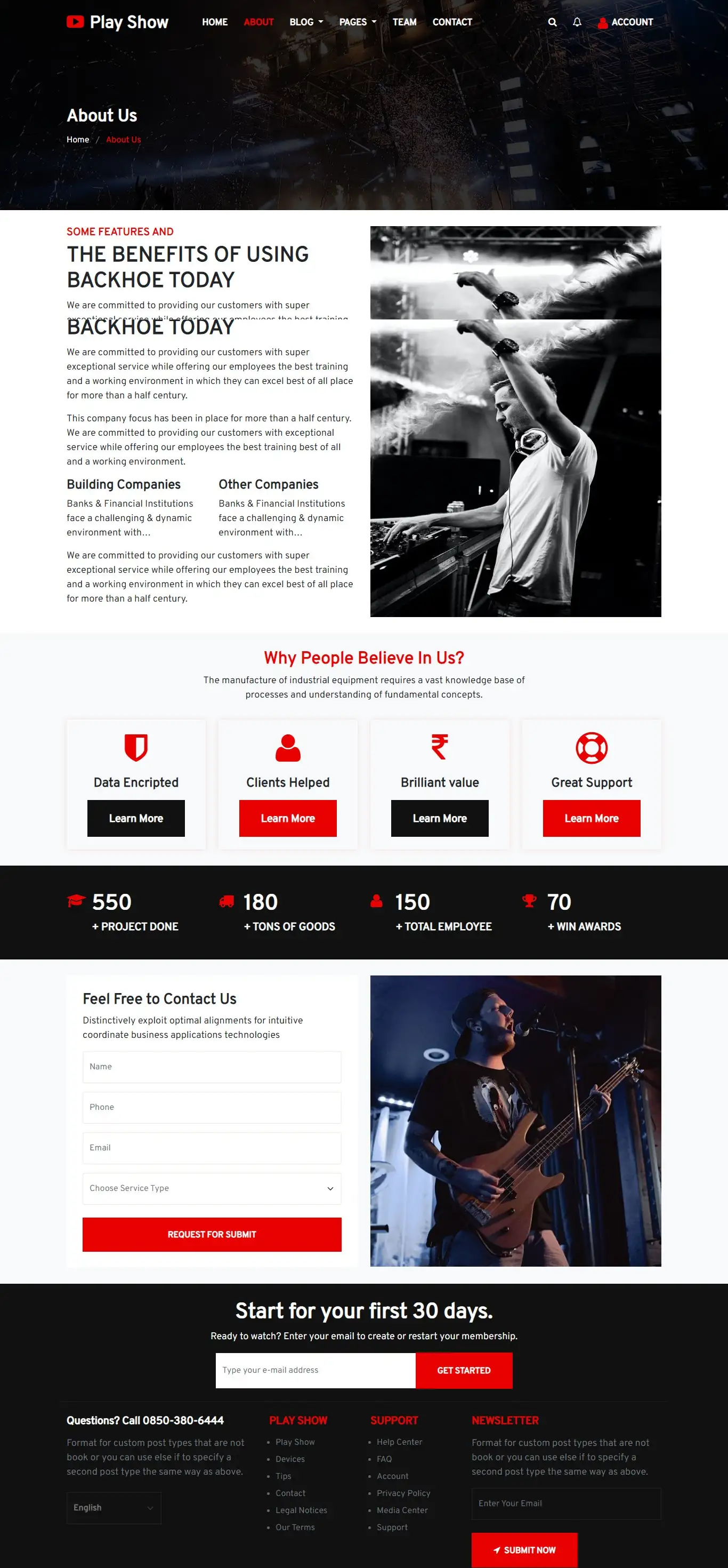 About online movie shows template html