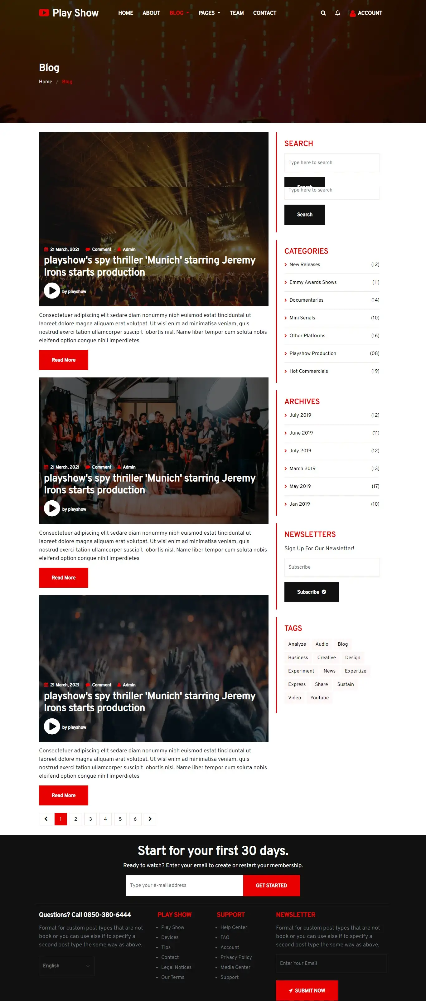 Responsive html for movie blogs