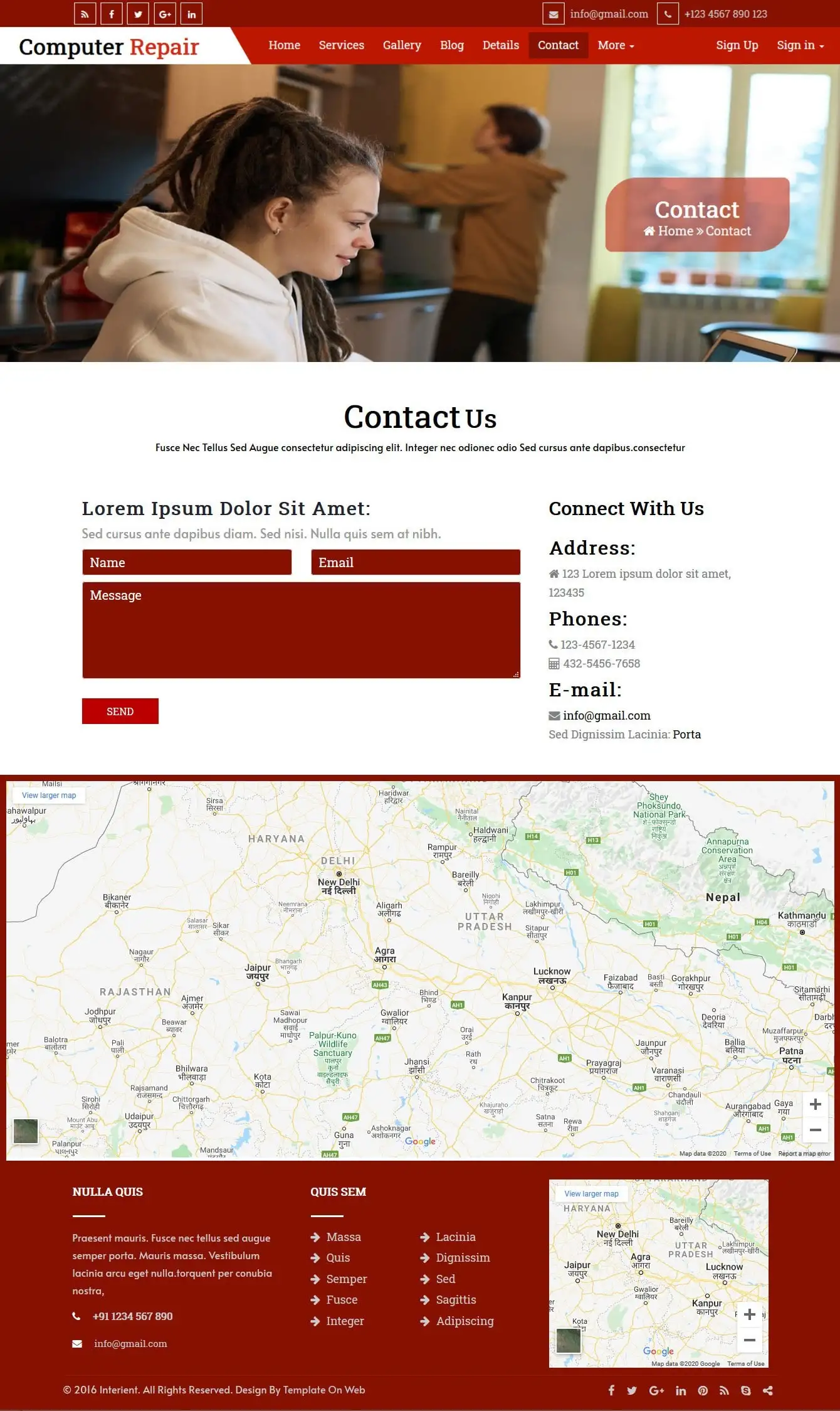Contact us html web design