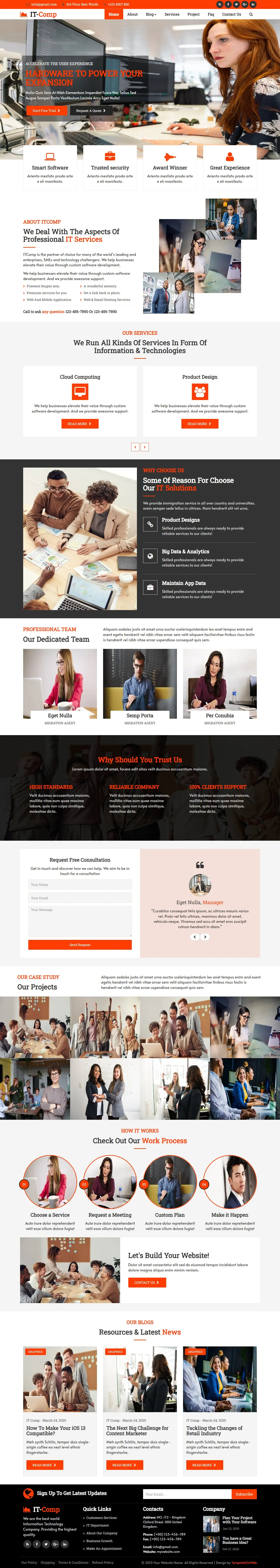 Software provider website template home