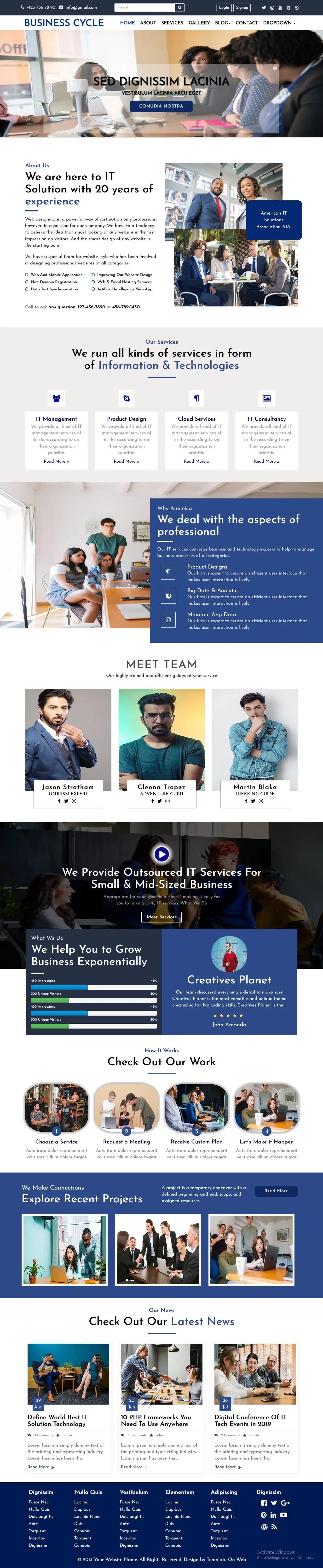 Business consulting website template home page