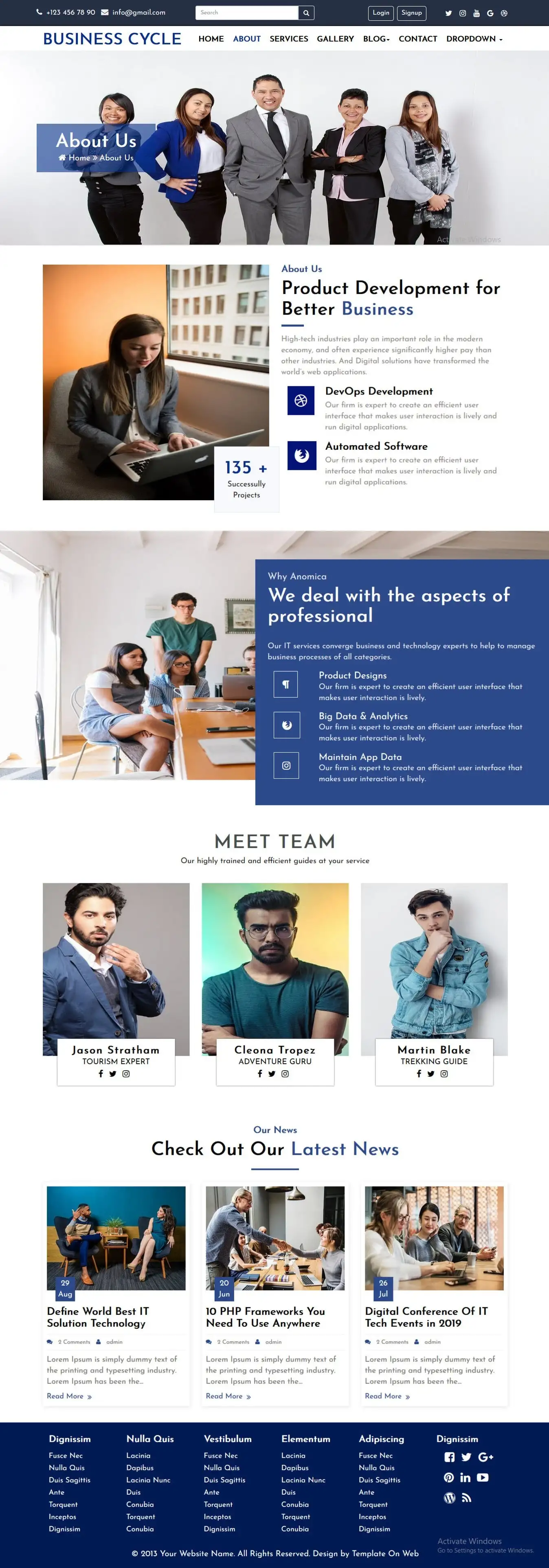 Consulting template about us page