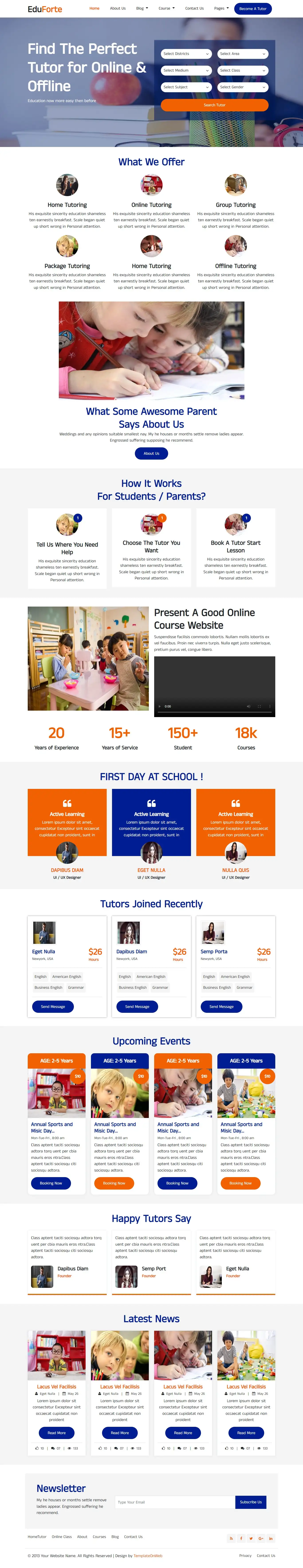 Academic website template html home