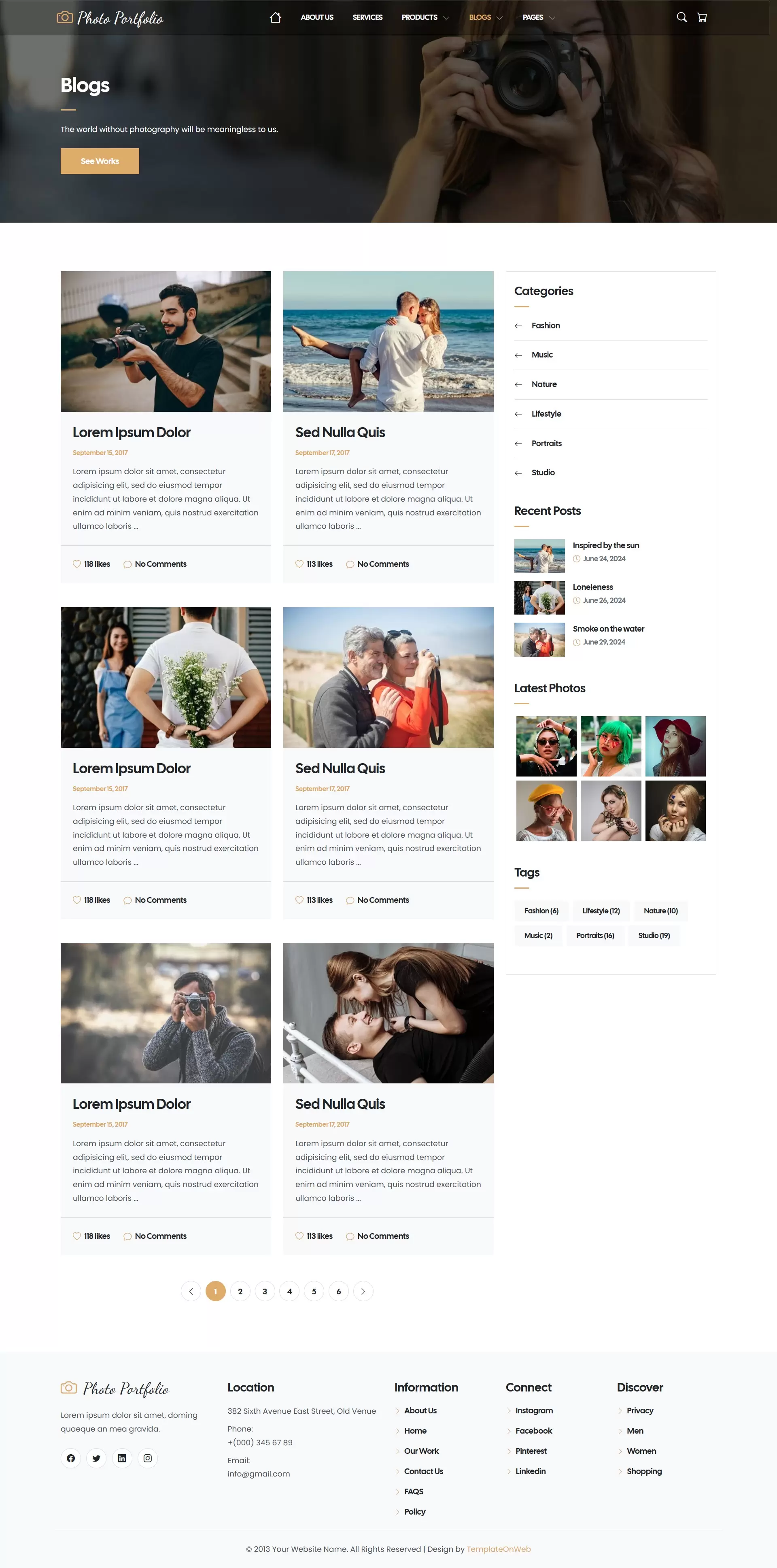 Share recent shoots, behind-the-scenes, or photography tips.