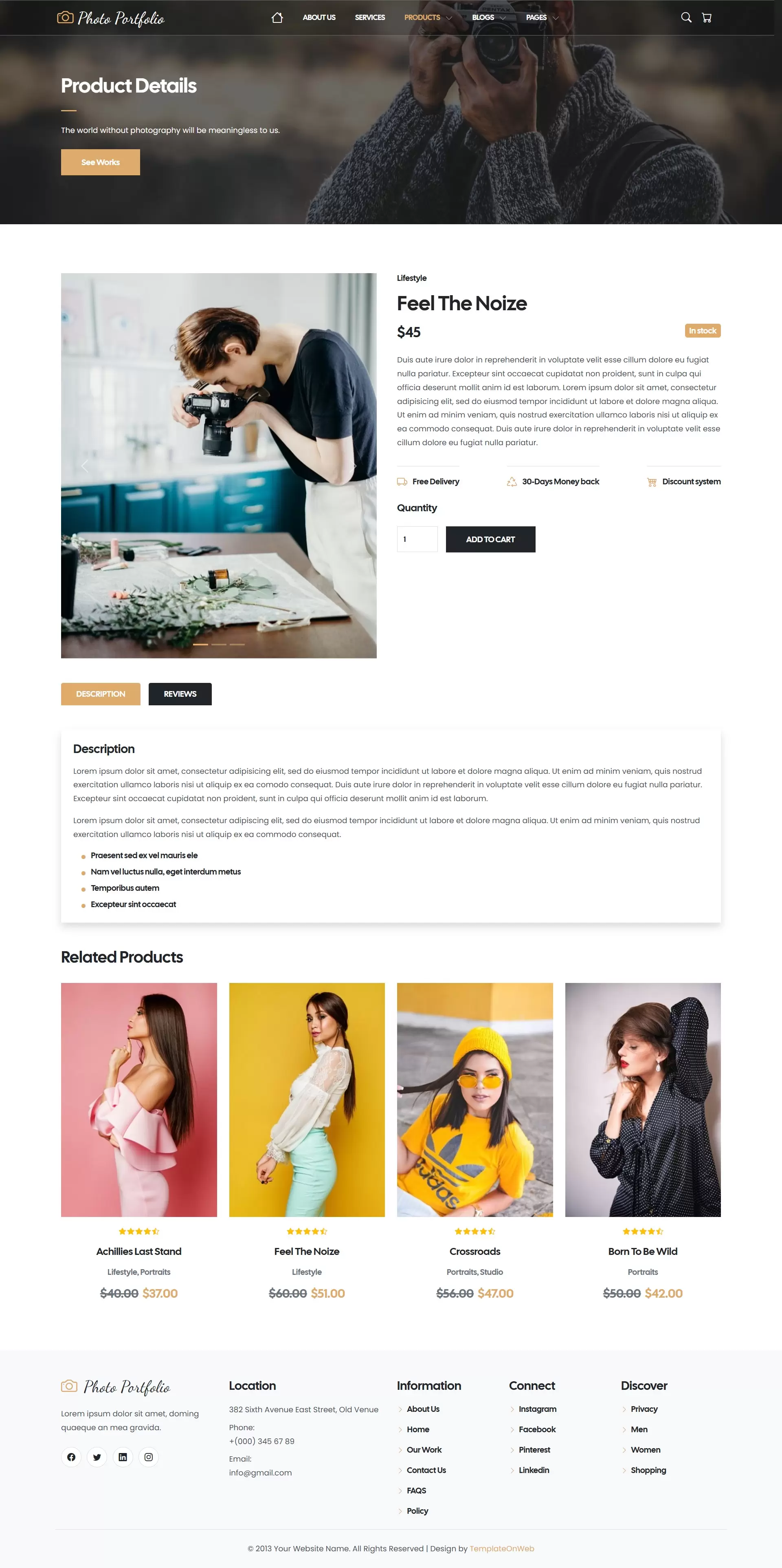 Online Photos selling shoping cart