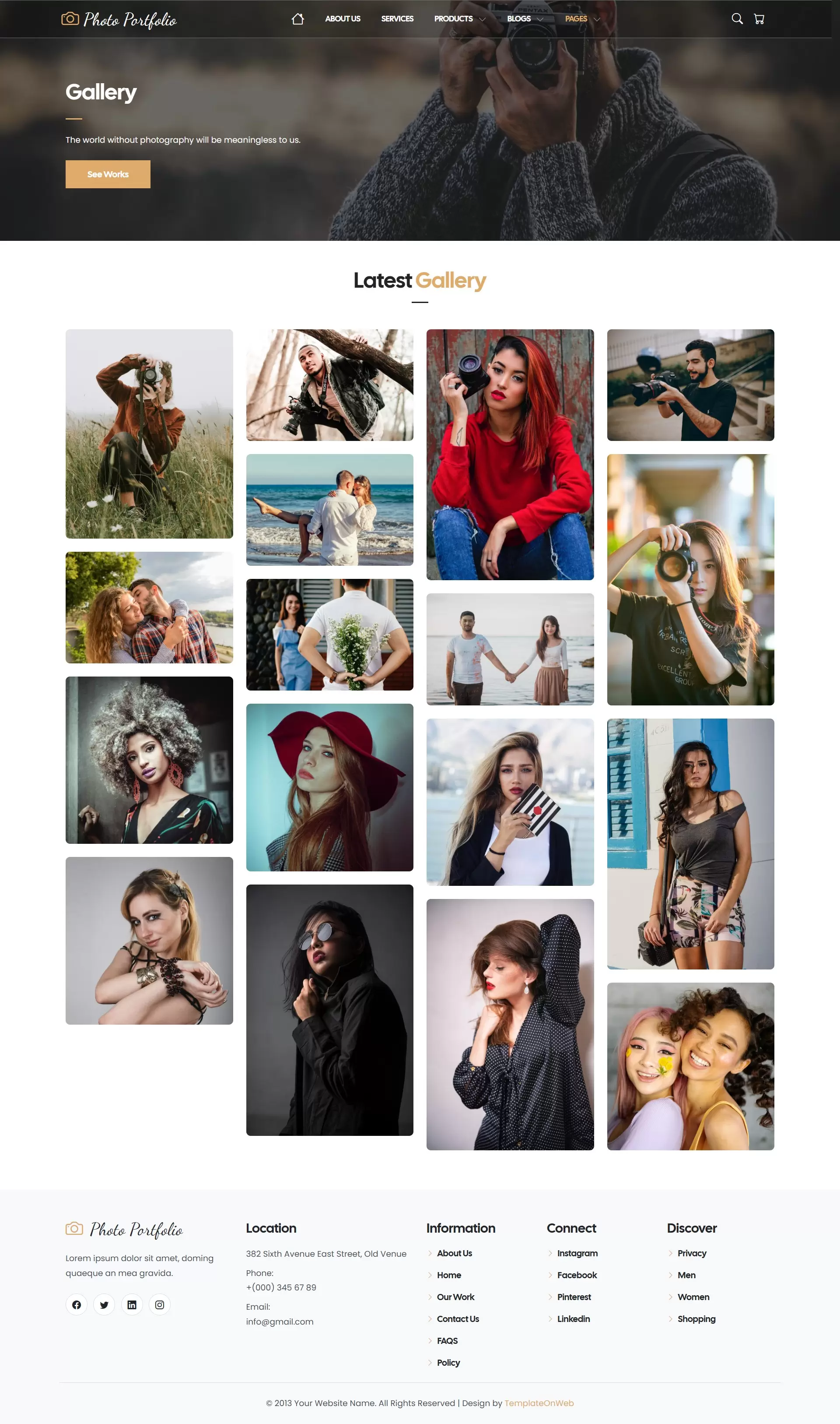 Show off your best work, masonry grid, and lightbox functionality to view larger photos