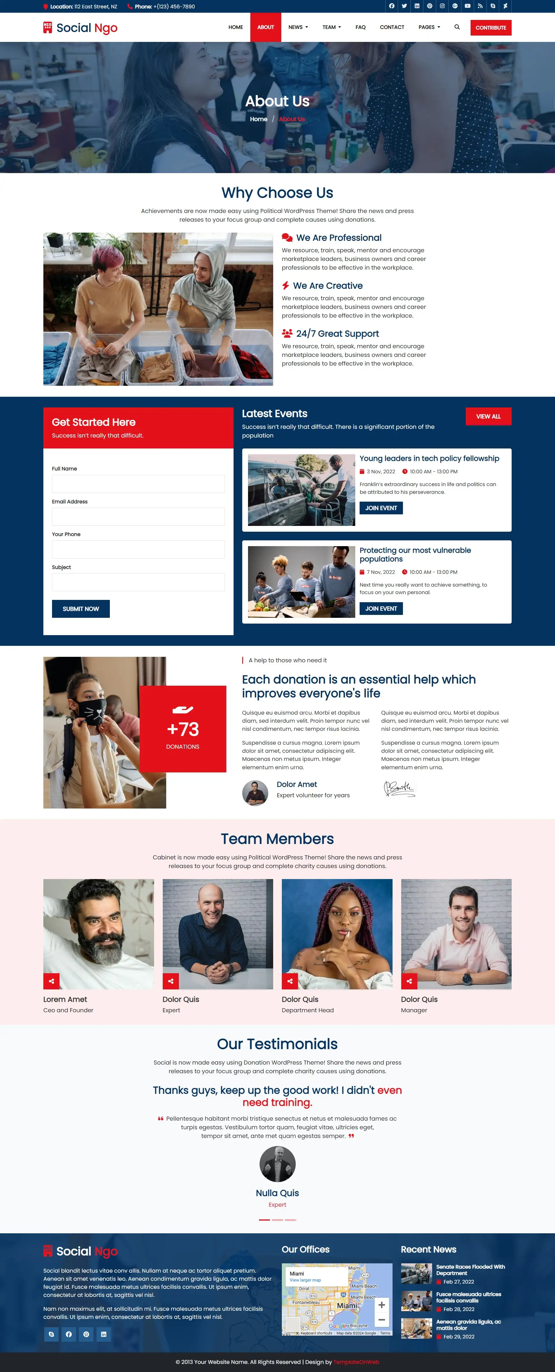 About us page for non-governmental organization