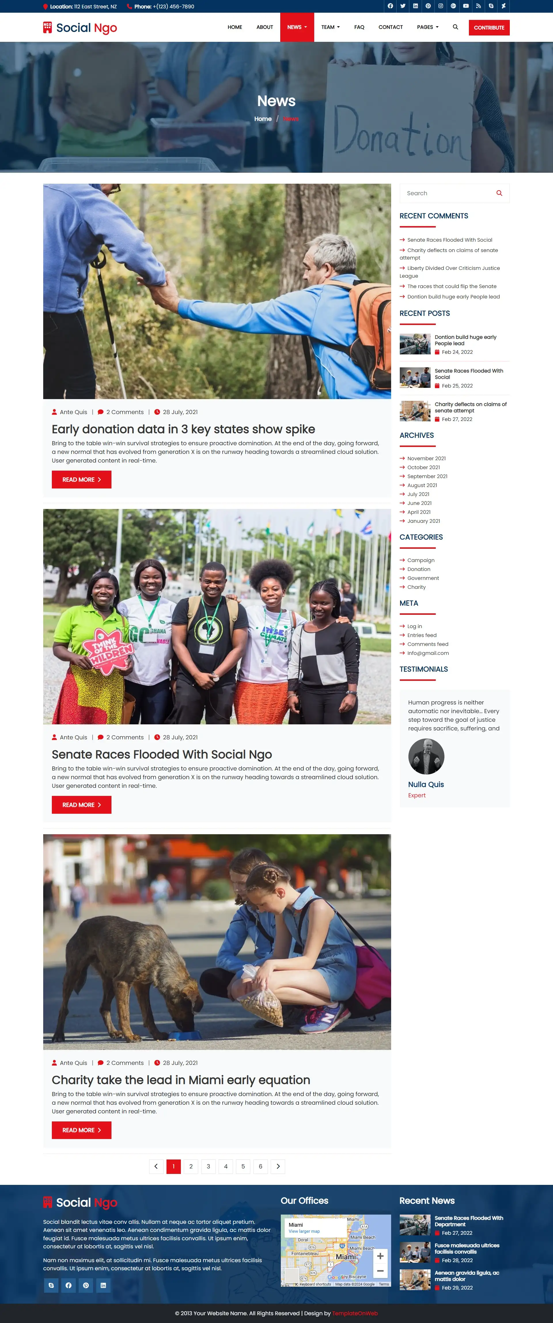 Ngo social help news listing page bootstrap 5