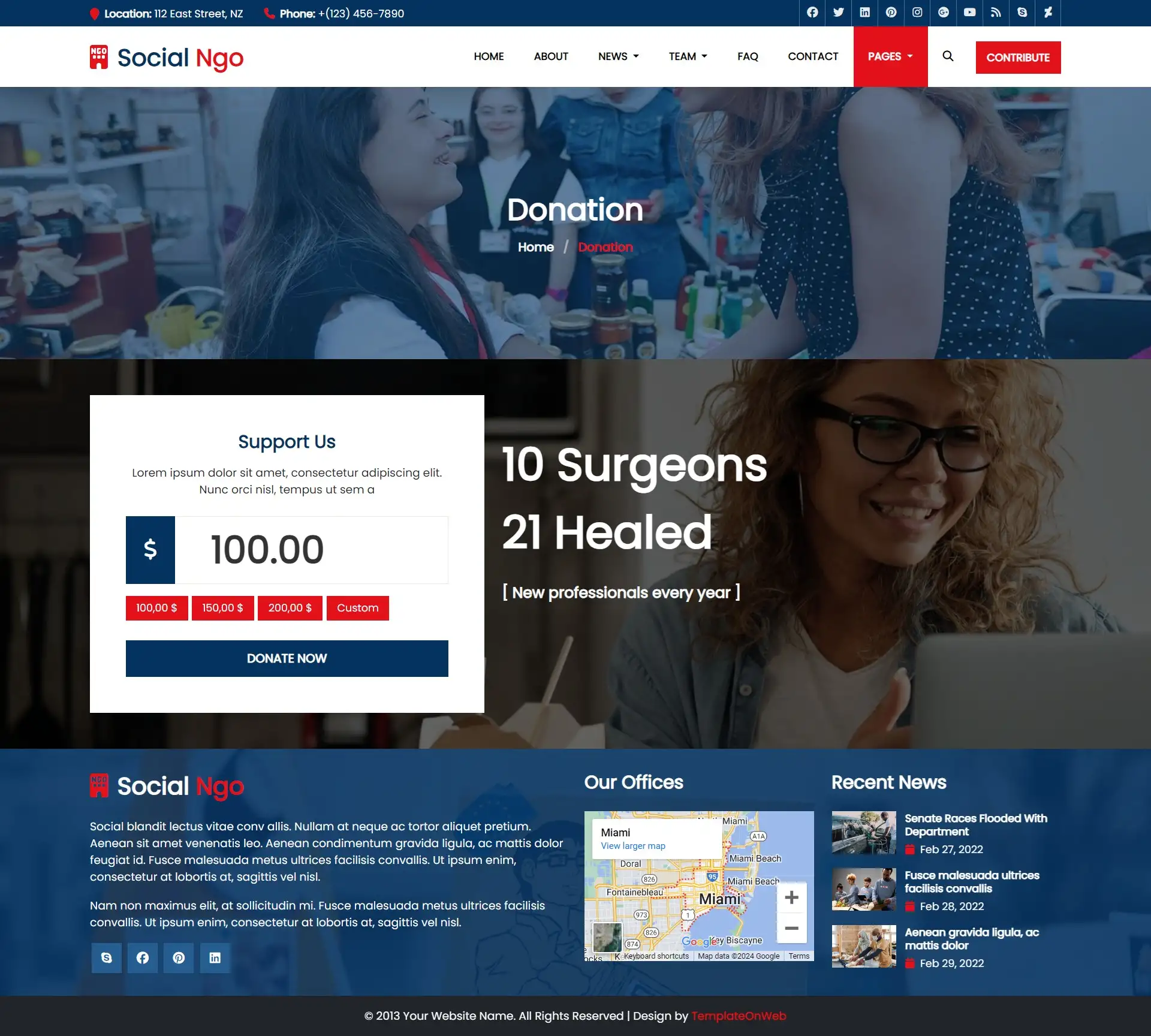 NGO Donation page for help and support