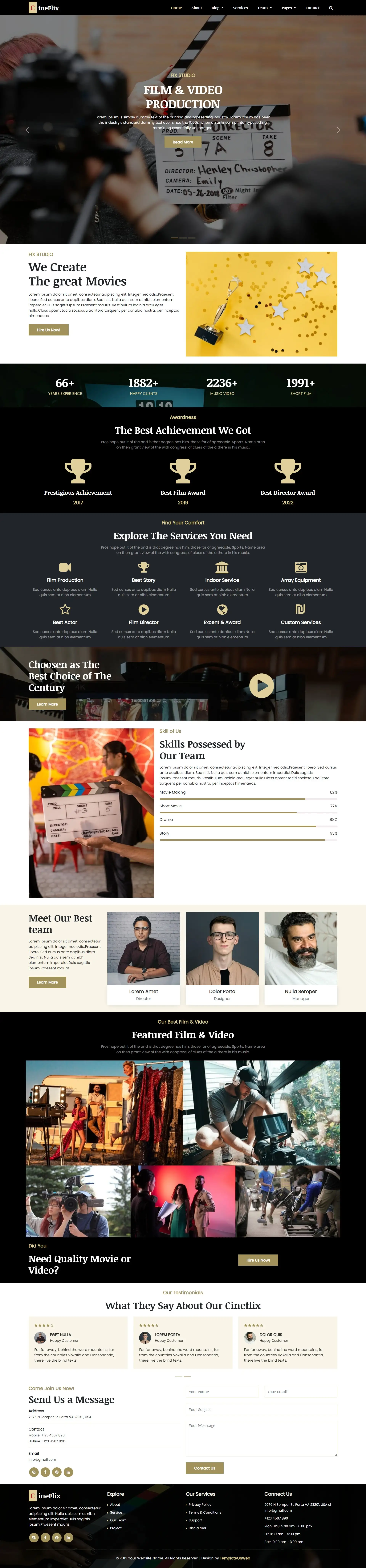 Cinema website template home html free