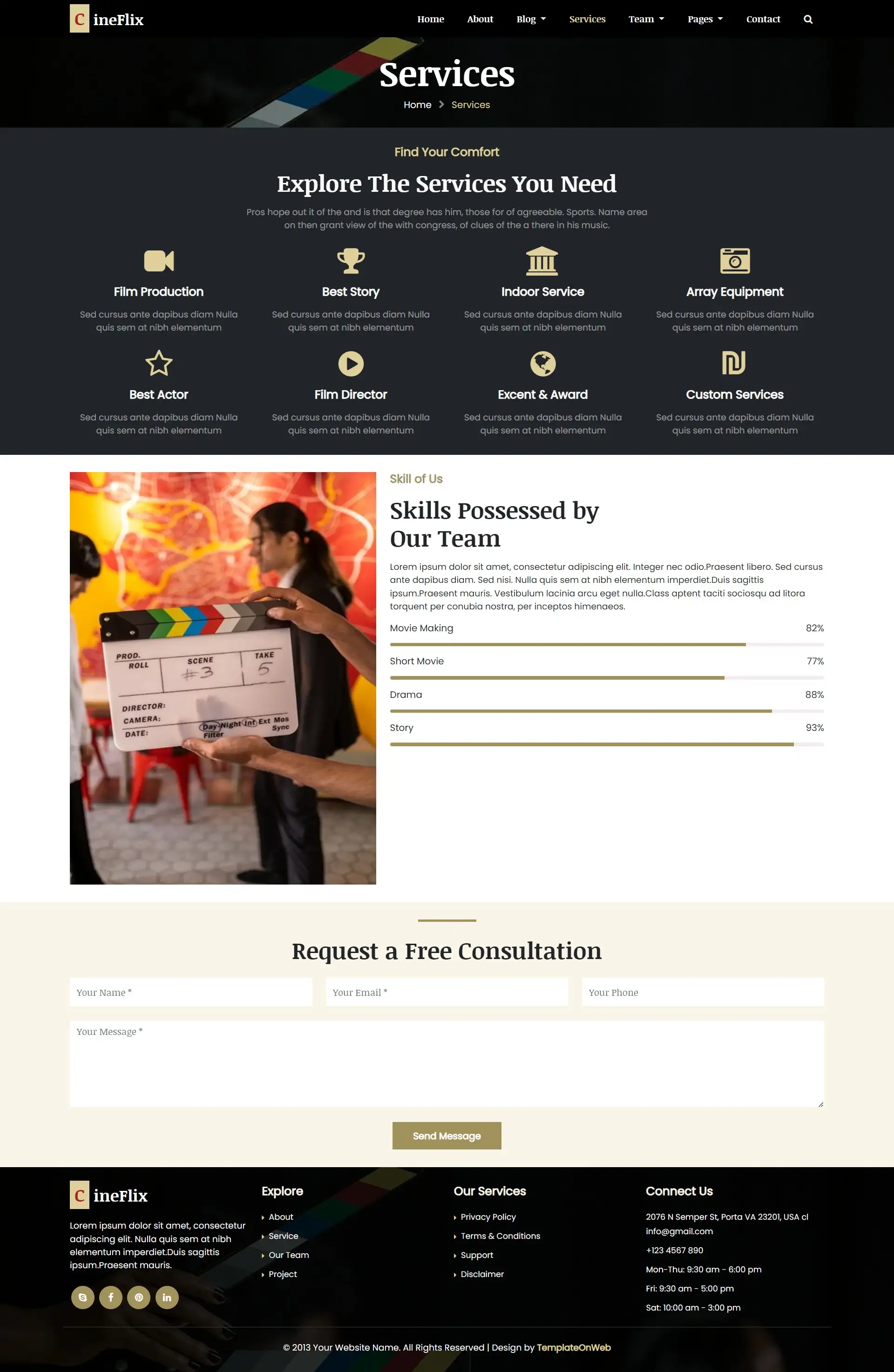 Creative studios and advertising services page html