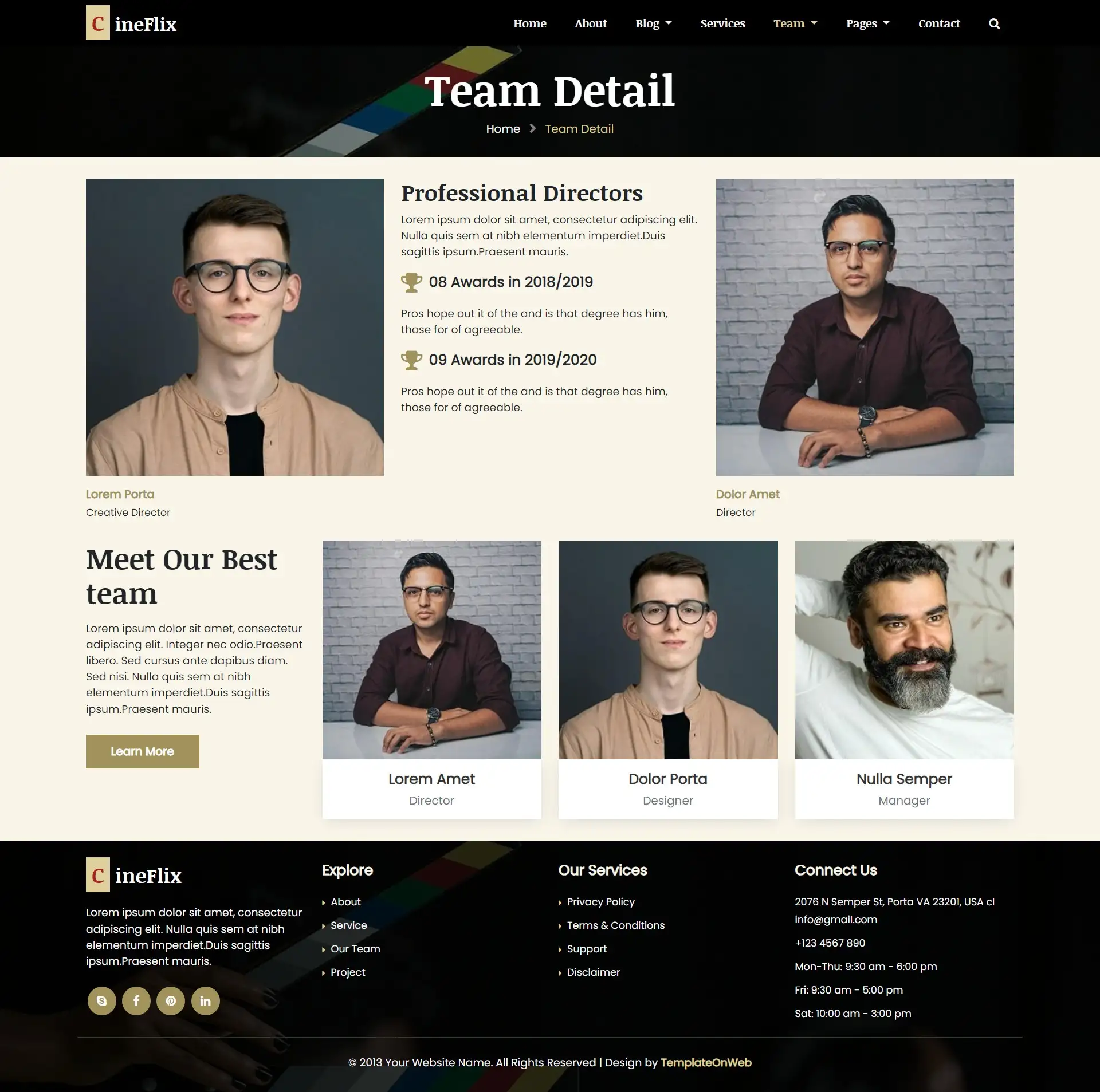 Directors and actors profile