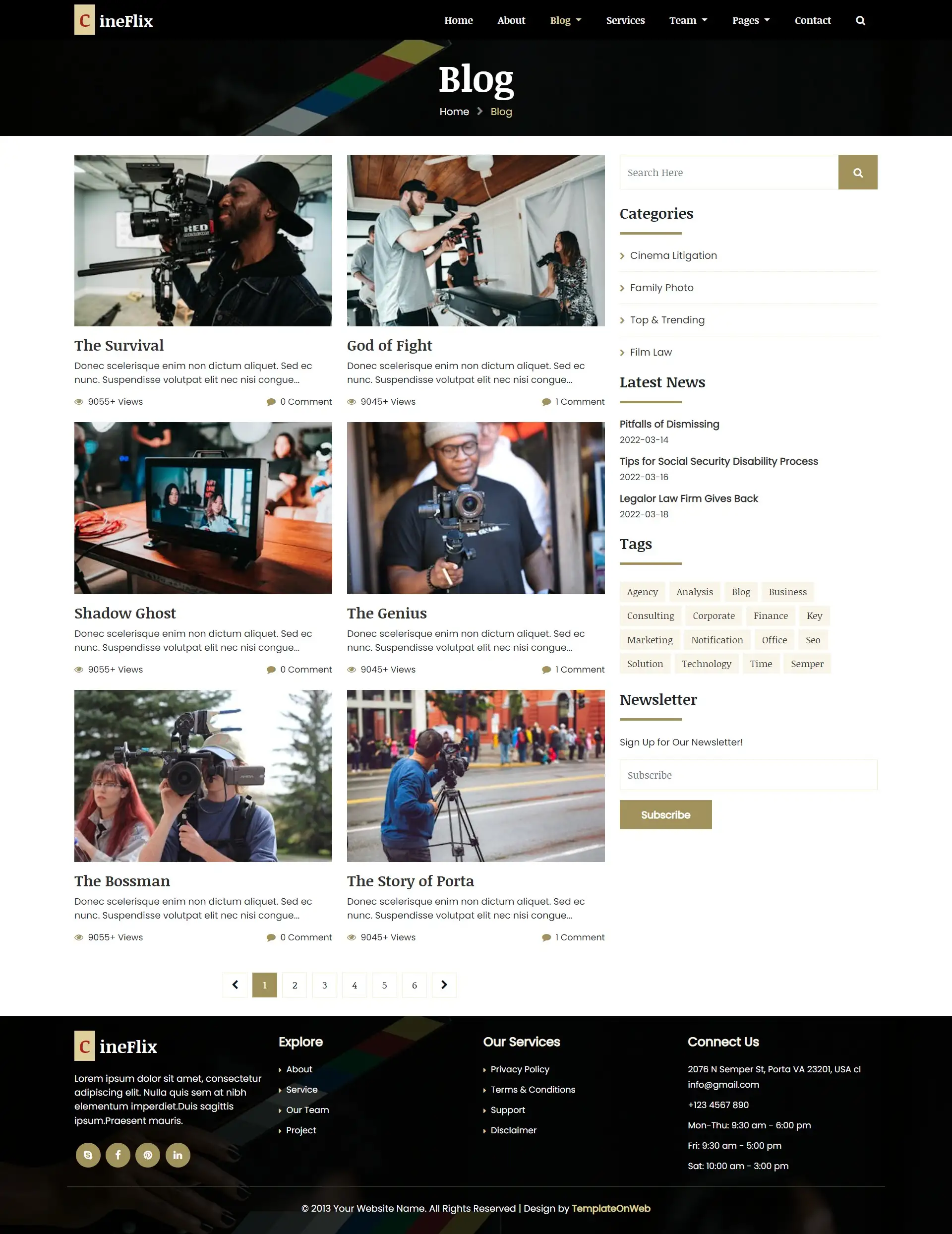 Film directors tips listing bootstrap5