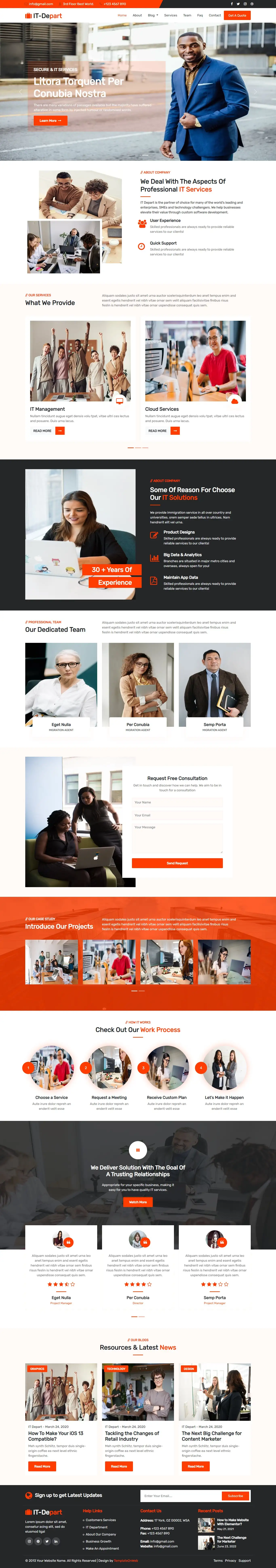 IT organization website template home